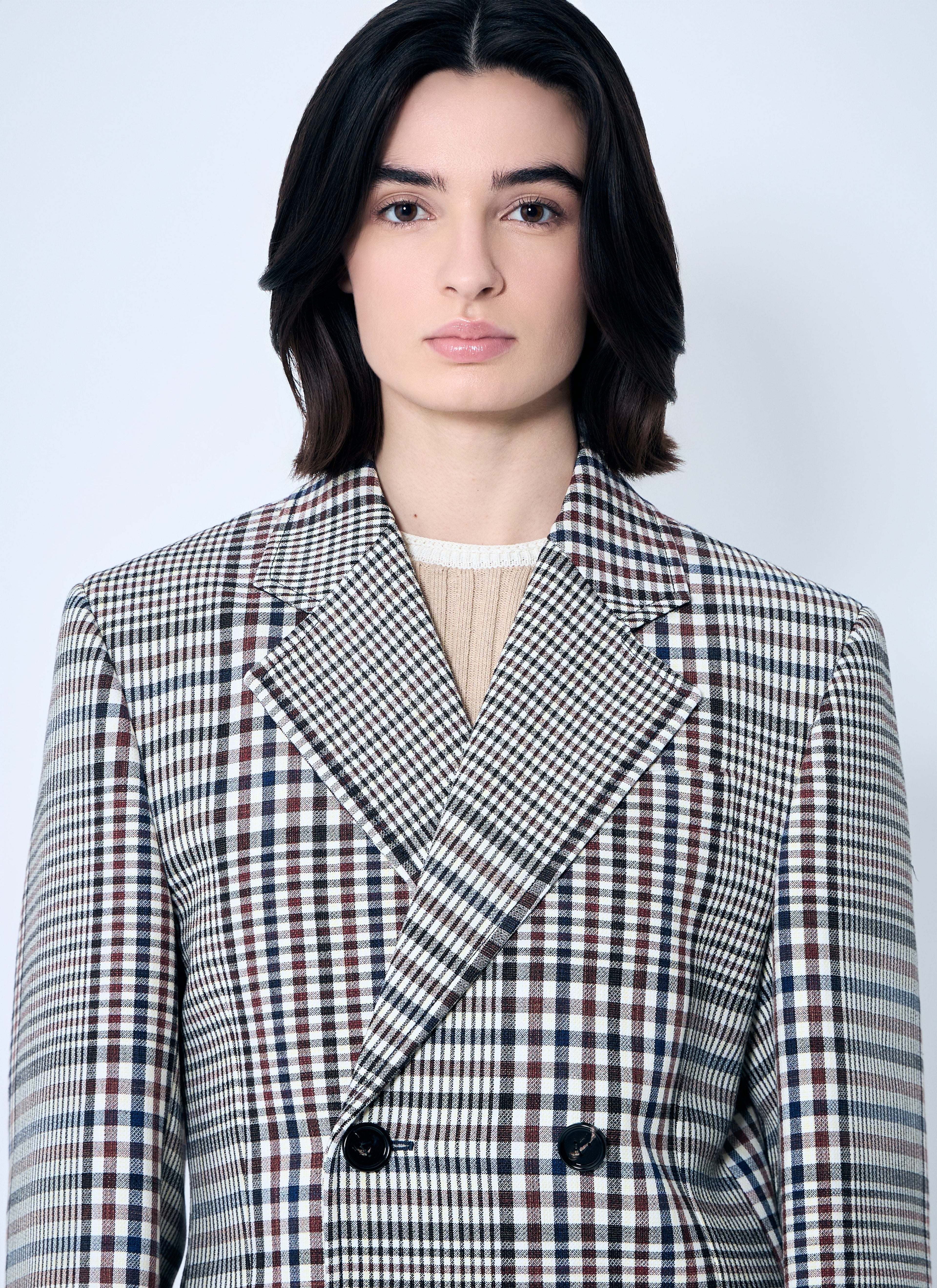 Bottega Veneta Women Structured Check-Cotton Blazer by Luosophy