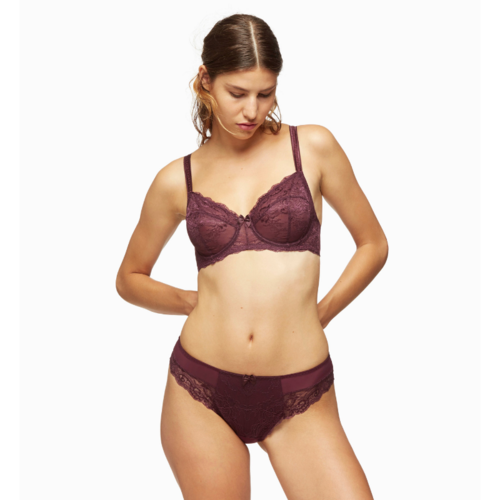 Blush Harlow Full Figure Lace Unlined Underwire Bra - Purple (Size 36F)