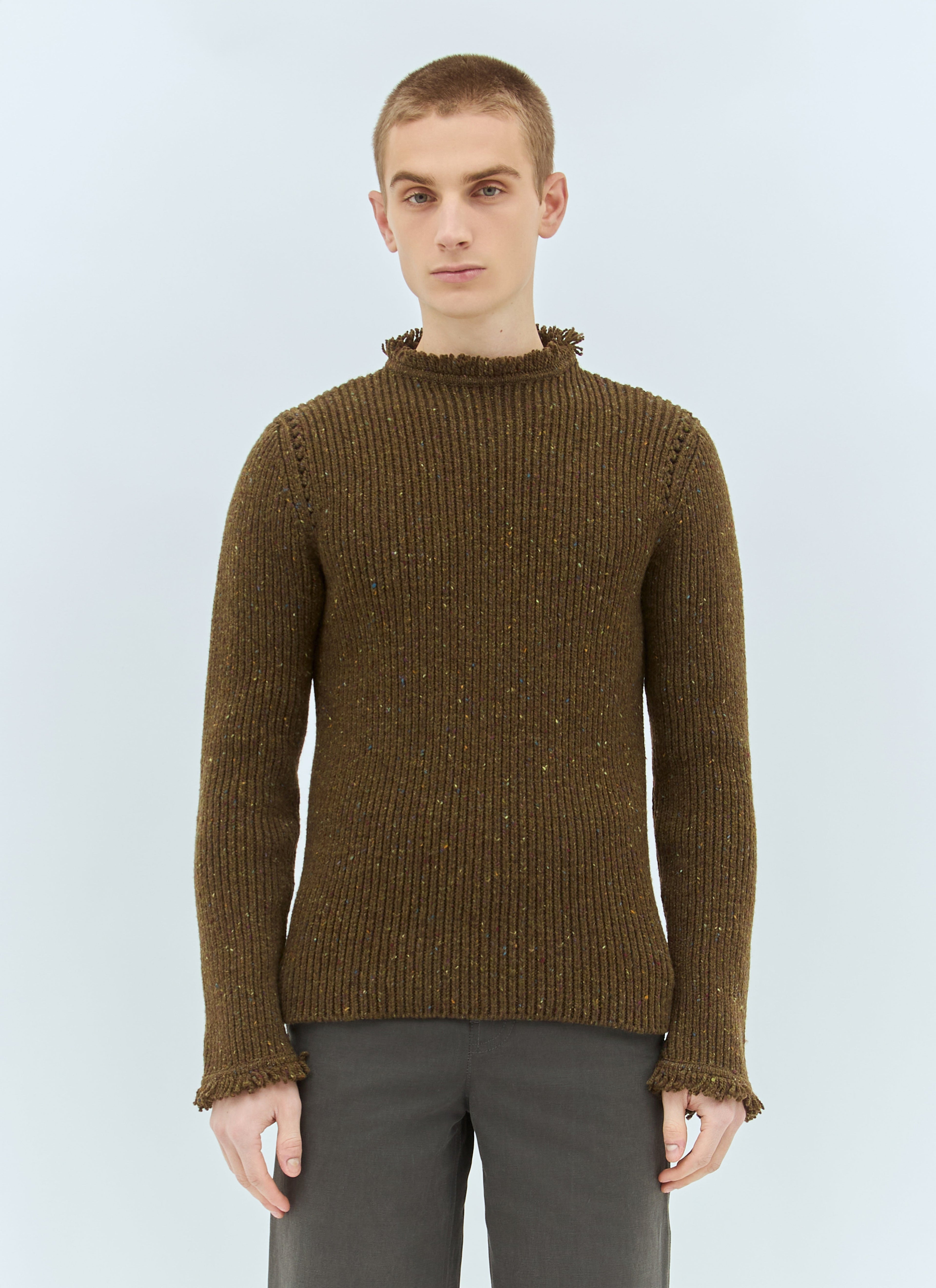 Burberry Men Fringed Wool Sweater by Luosophy