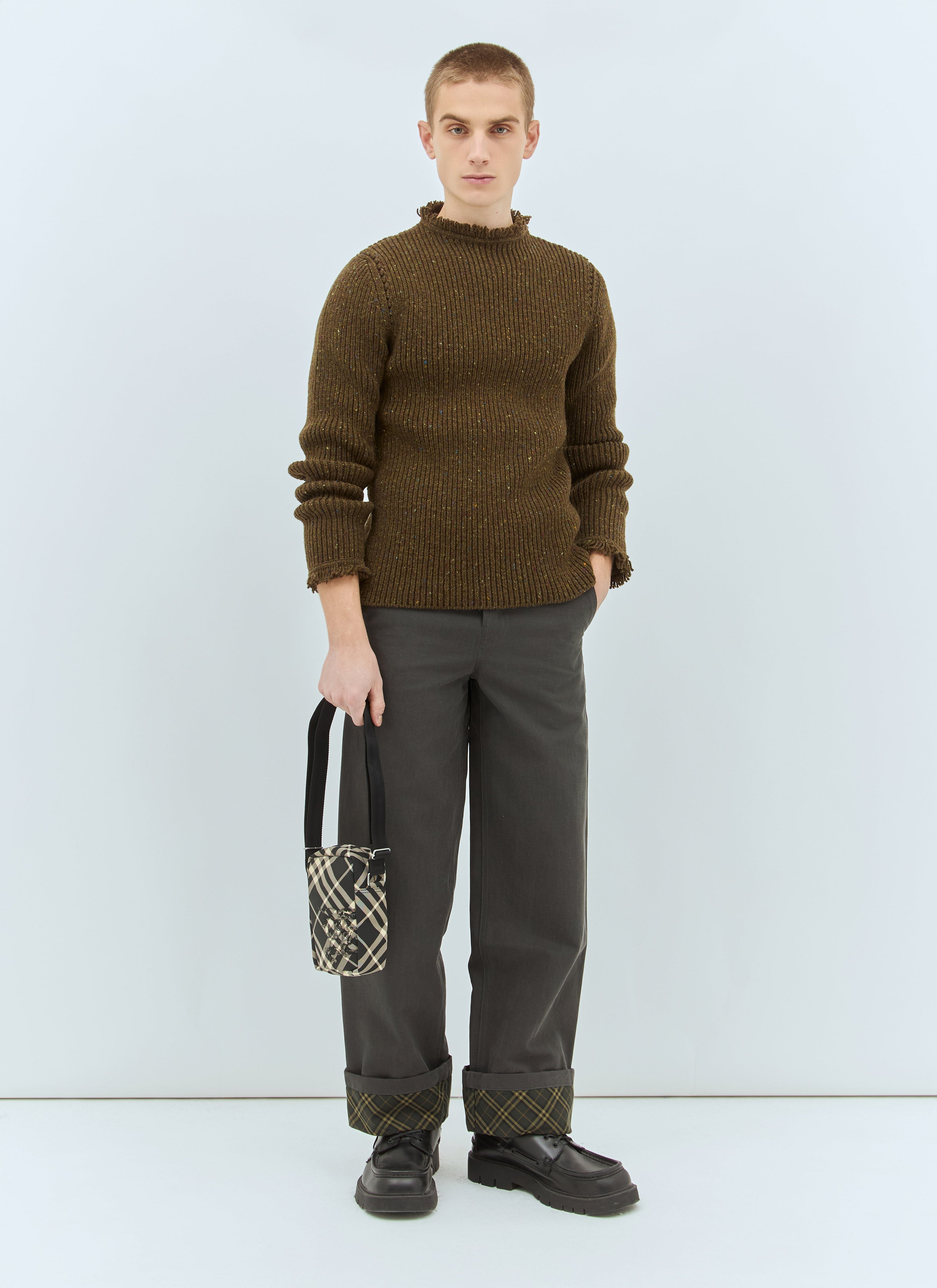 Burberry Men Fringed Wool Sweater by Luosophy
