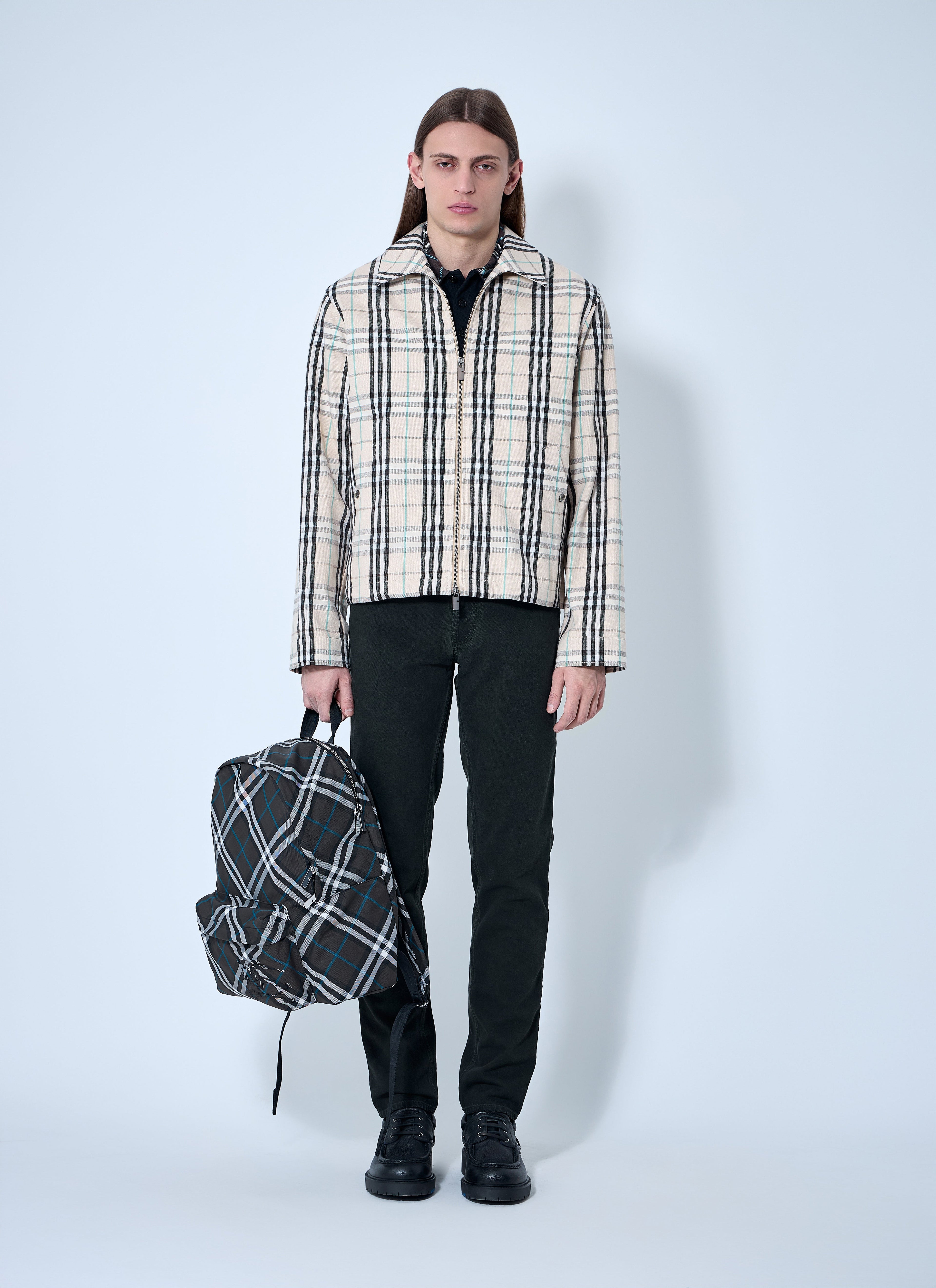 Burberry Men Check Cotton Harrington Jacket by Luosophy