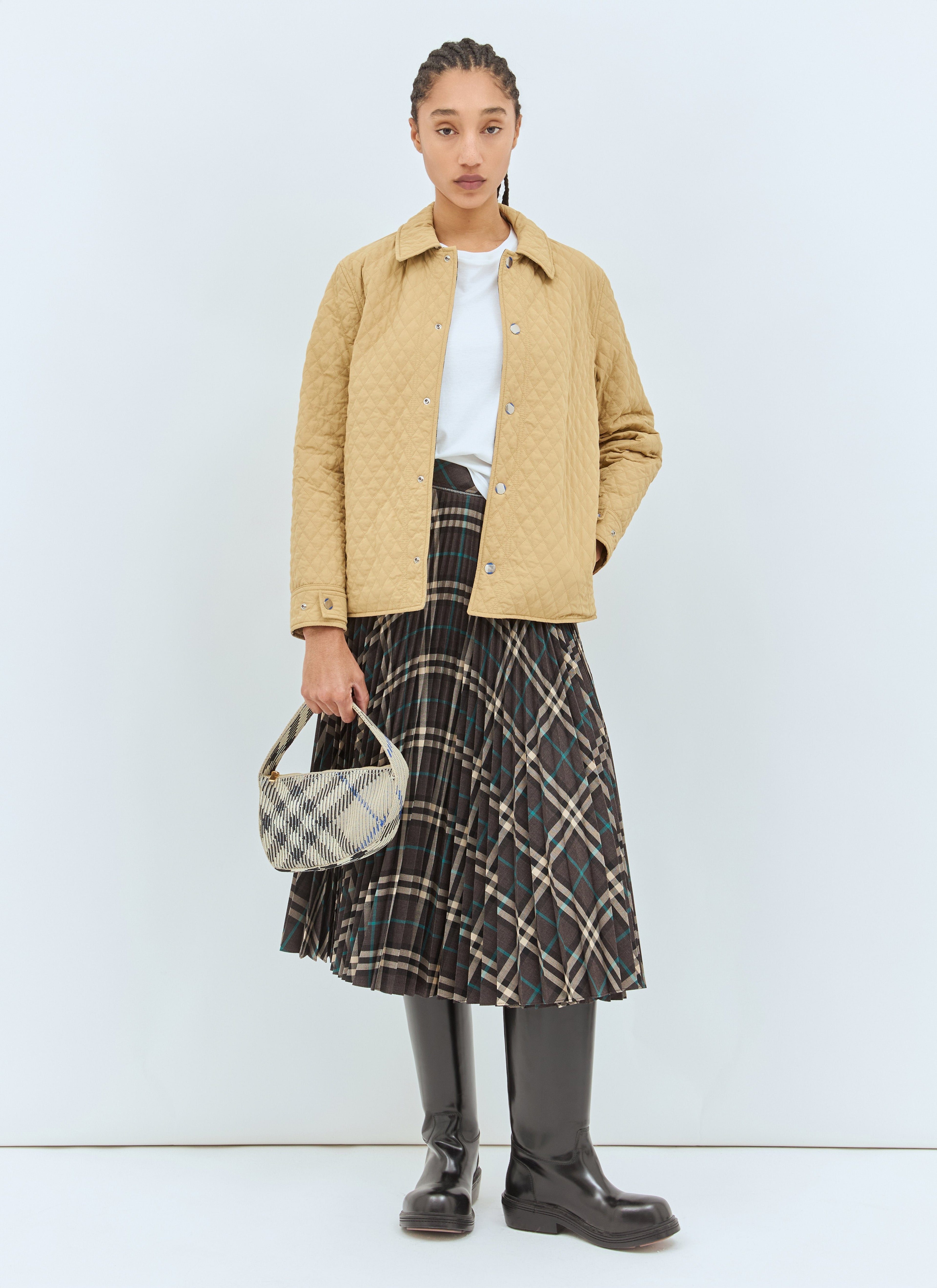 Burberry Women Check Mini Knitted Shoulder Bag by Luosophy