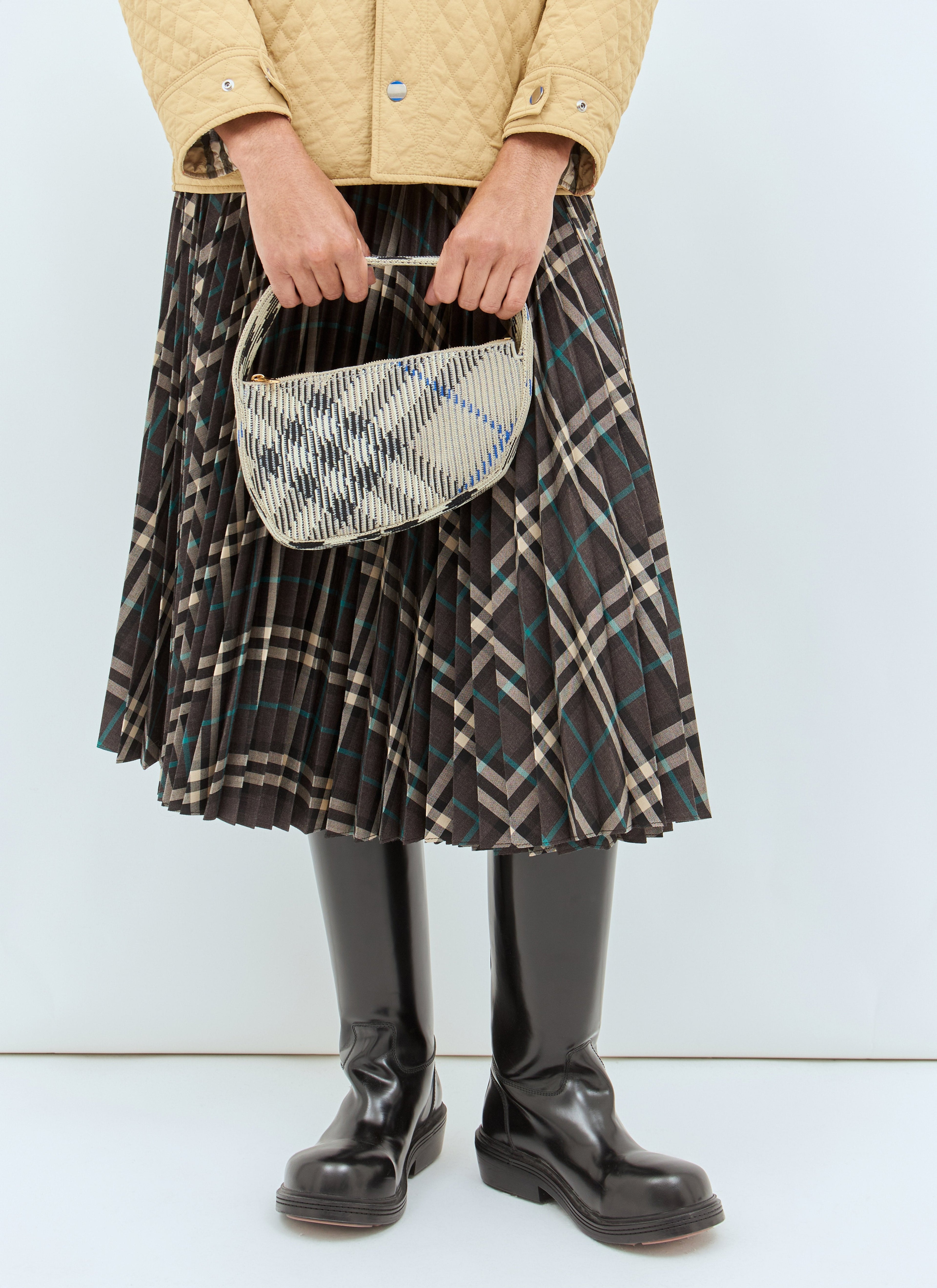 Burberry Women Check Mini Knitted Shoulder Bag by Luosophy
