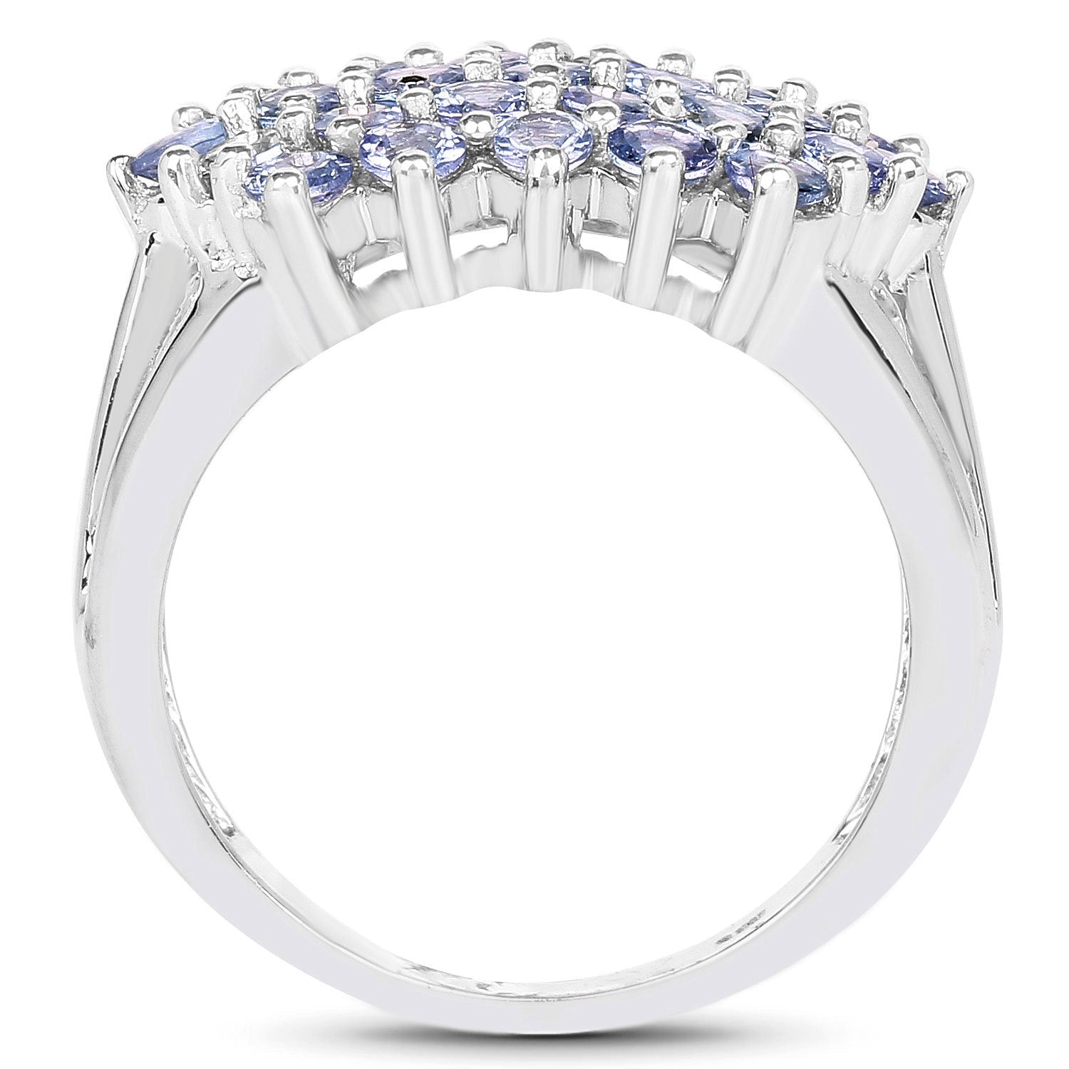 2.03 Carat Genuine Tanzanite .925 Sterling Silver Ring