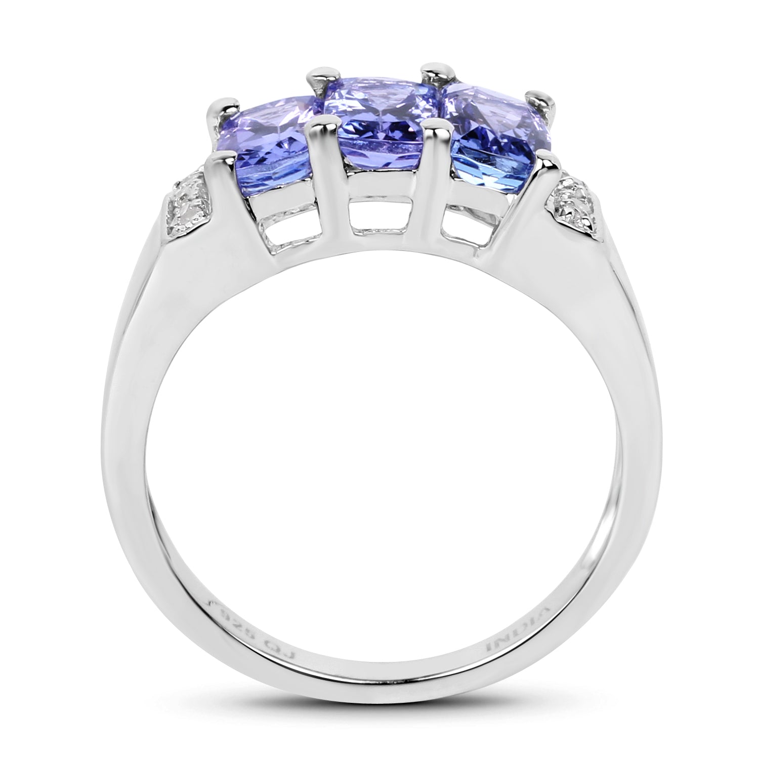 1.63 Carat Genuine Tanzanite & White Diamond .925 Sterling Silver Ring by Bids.com