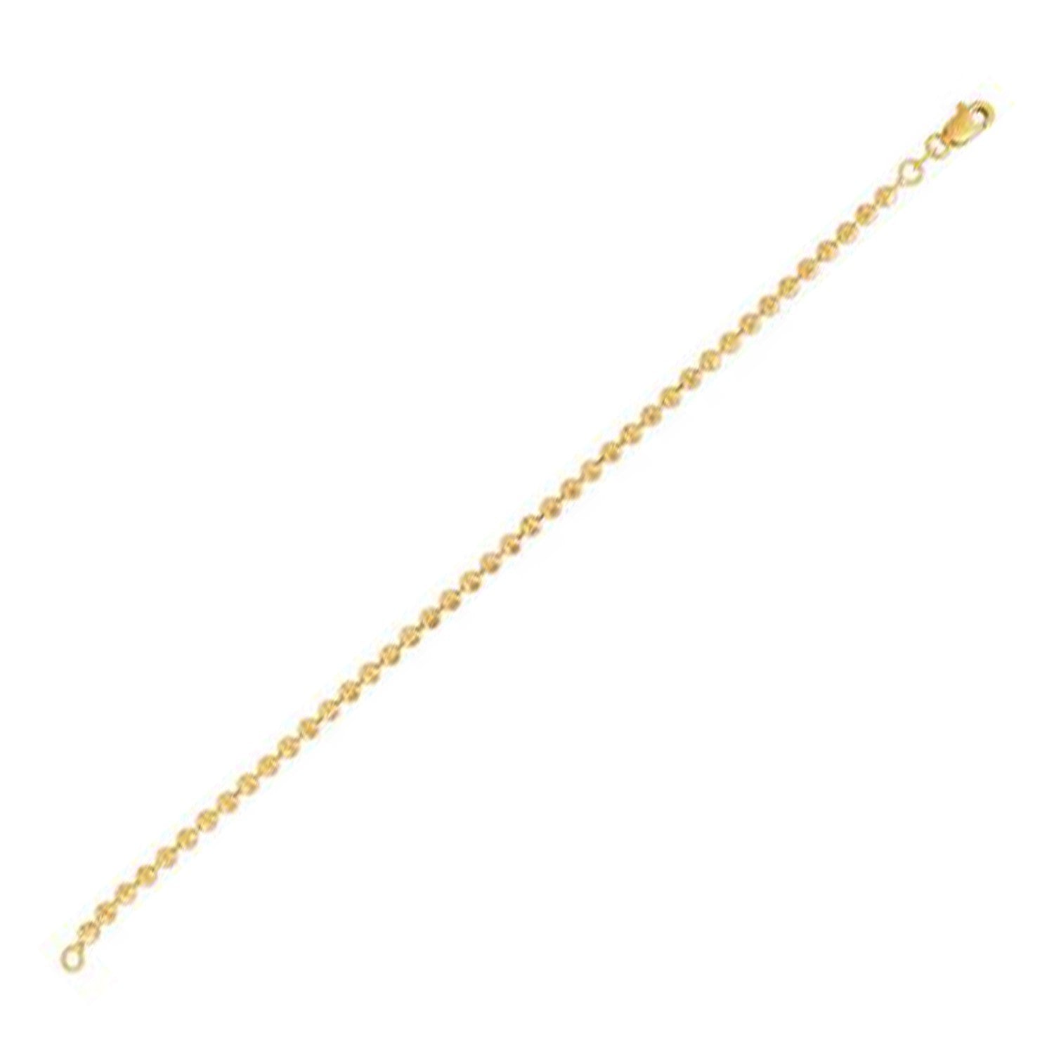 Moon Cut Bead Chain in 14k Yellow Gold (3.00 mm) DestGlow