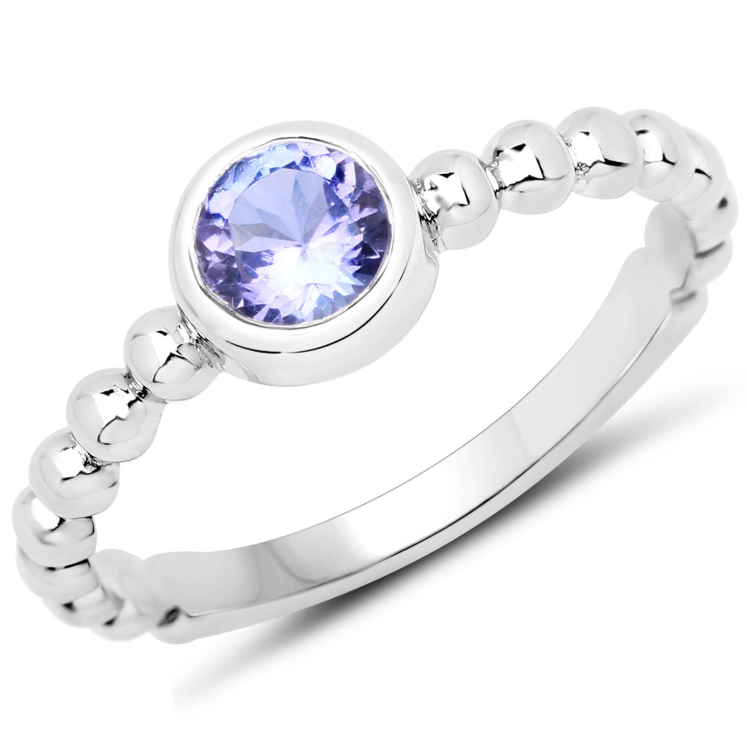 0.47 Carat Genuine Tanzanite .925 Sterling Silver Ring DestGlow