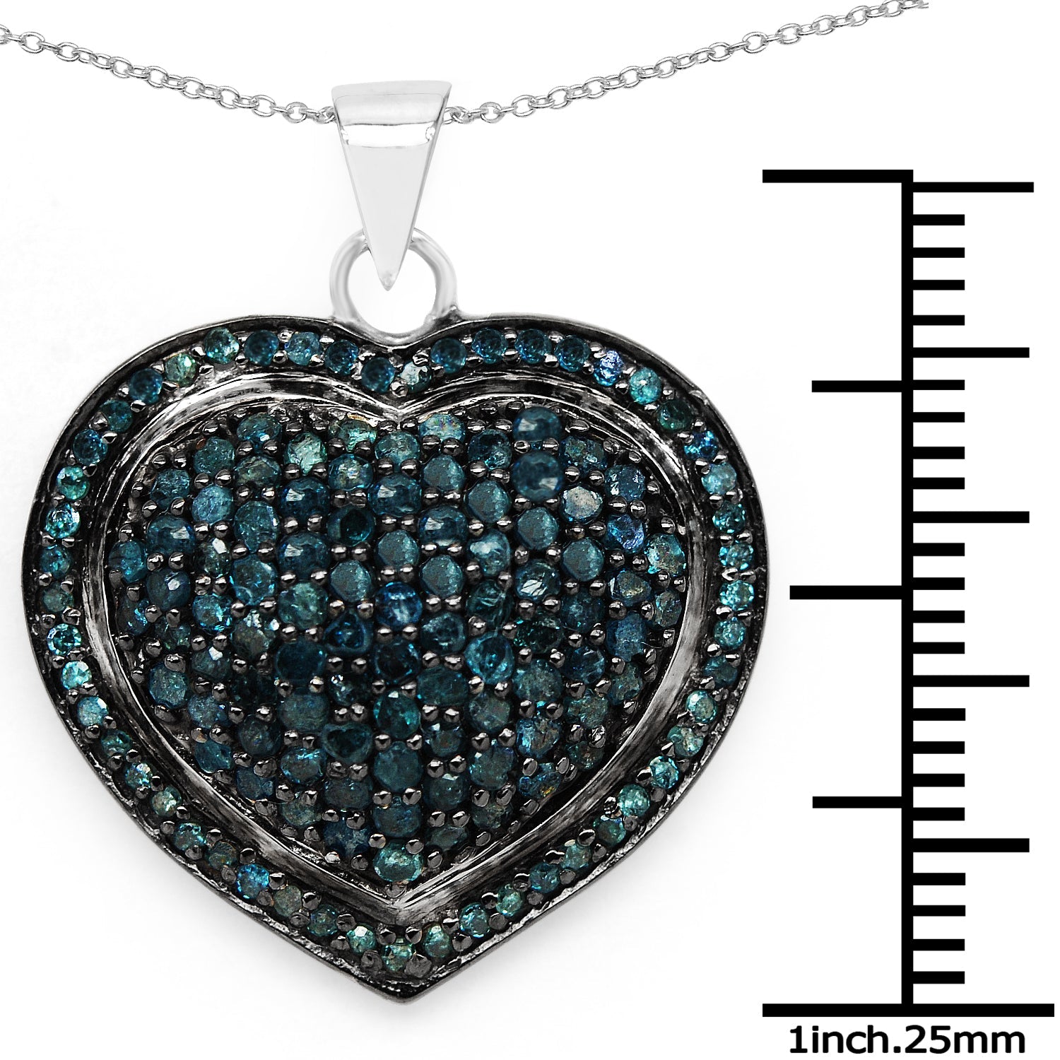1.25 Carat Genuine Blue Diamond .925 Sterling Silver Pendant by Bids.com