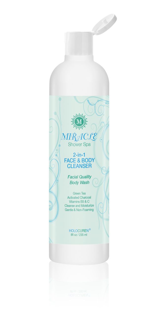 Miracle 2-in-1 Face & Body Cleanser with Activated Charcoal, 8 oz FLIP TOP Bottle by HOLOCUREN - Official Website
