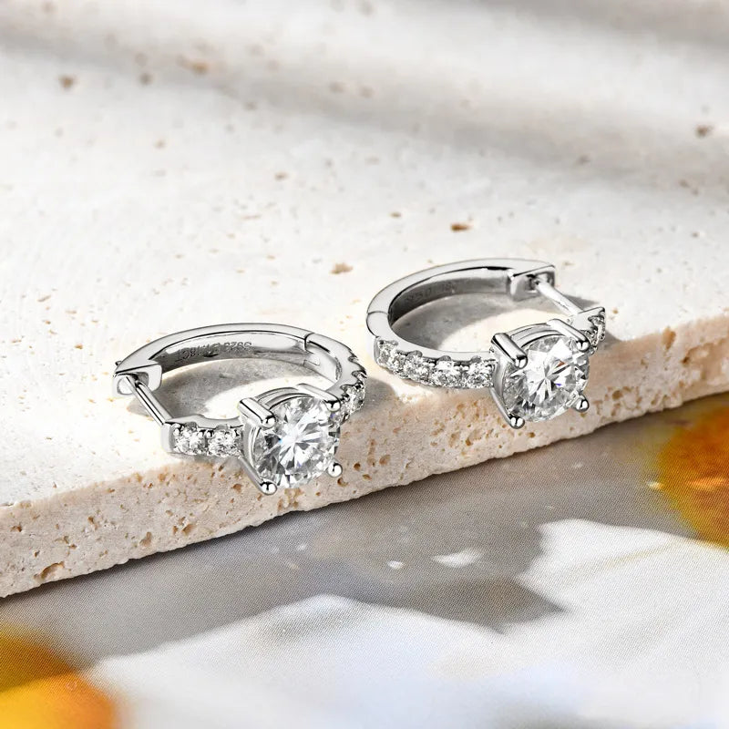 2.36 Carat Sparkala™ Zircon 925 Sterling Silver Hoop Earrings by Sparkala