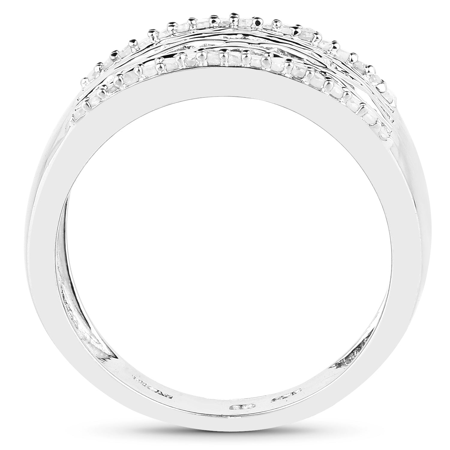 0.41 Carat Genuine White Diamond .925 Sterling Silver Ring by Bids.com