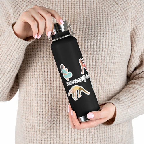 Yoga Poses Find Your Balance Insulated Bottle - 22oz Stainless Steel Vacuum Flask