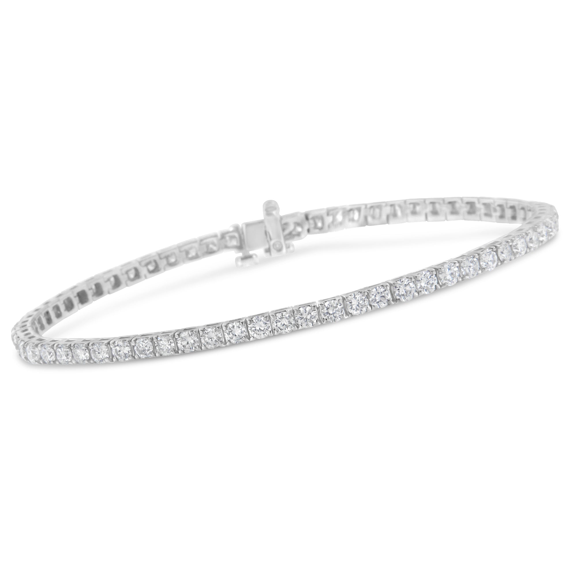 IGI Certified 5.0 Cttw Cut Diamond 14K White Gold Classic 7†Tennis Bracelet (H-I Color, I1-I2 Clarity)