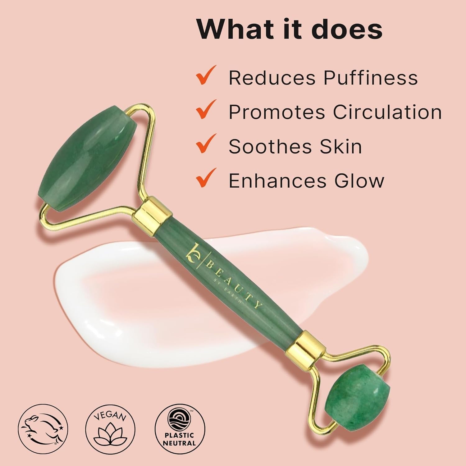 Jade Roller for Face - Smoothes Fine Lines & Wrinkles, Face Massager Skin Care Tools with Small Eye Roller for Puffy Eyes, De-Puffing & Firming Facial Tool, Self Care Gifts for Women by Korean Skin Care