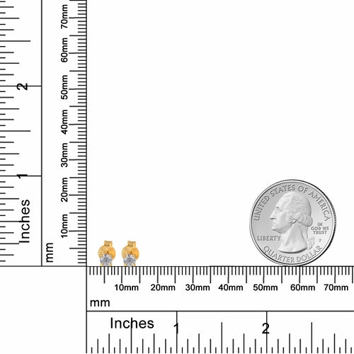 White Moissanite Stud Earrings - 4mm Round Lab Grown Sterling Silver