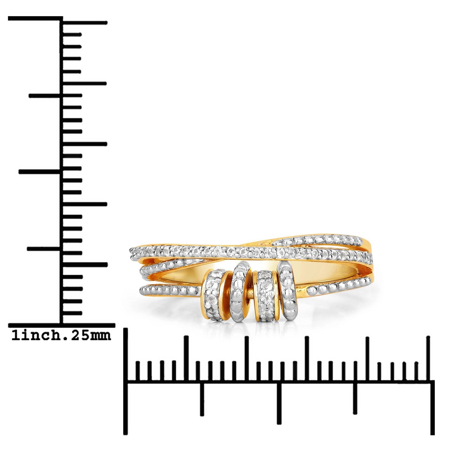 0.20 Carat Genuine White Topaz .925 Sterling Silver Ring DestGlow