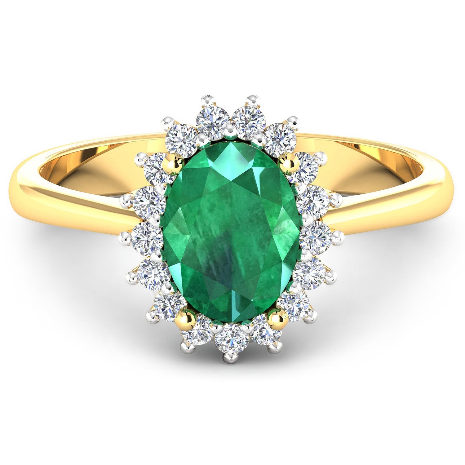 1.87 Carat Genuine Zambian Emerald and White Diamond 14K Yellow Gold Ring by Bids.com