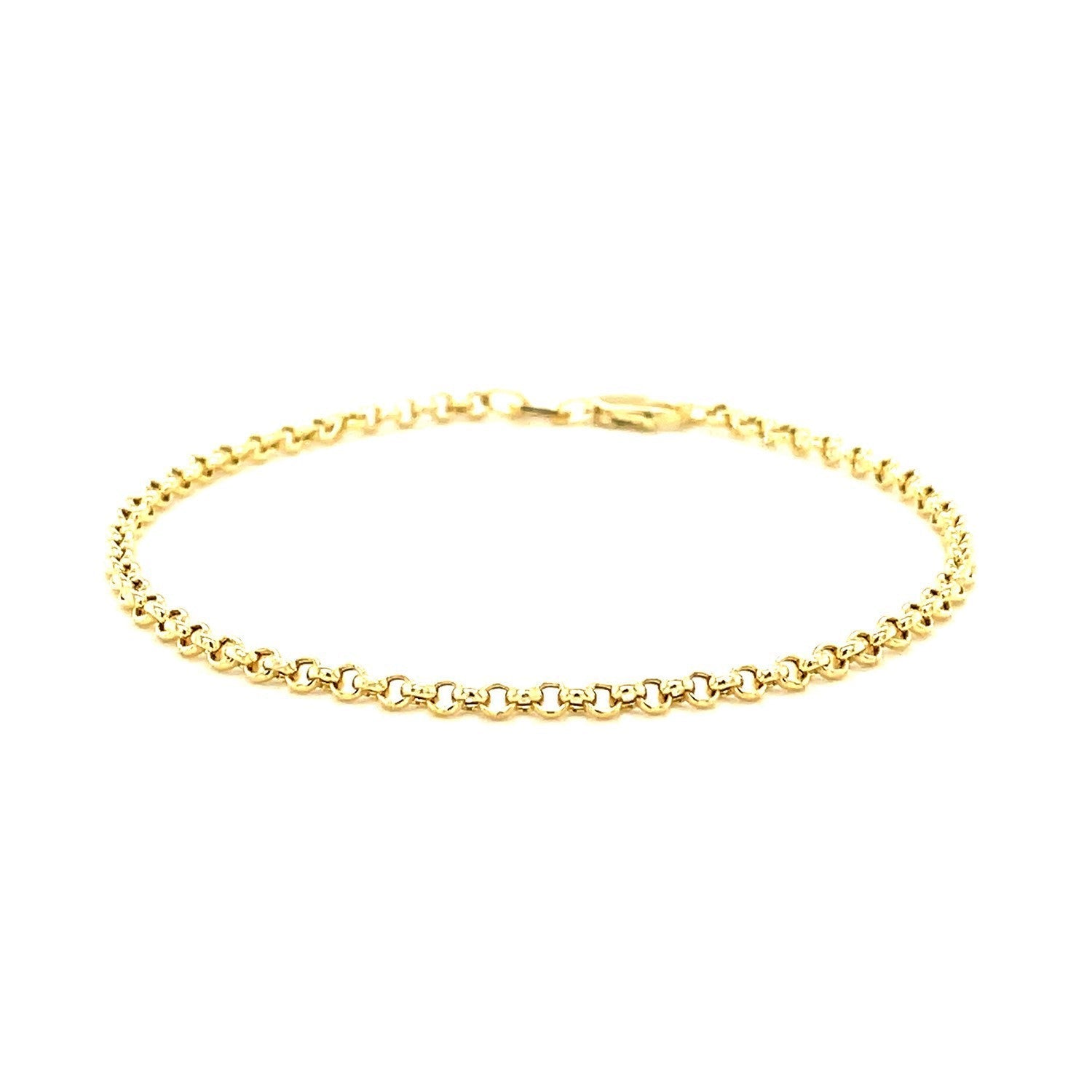 2.3mm 14k Yellow Gold Rolo Bracelet DestGlow