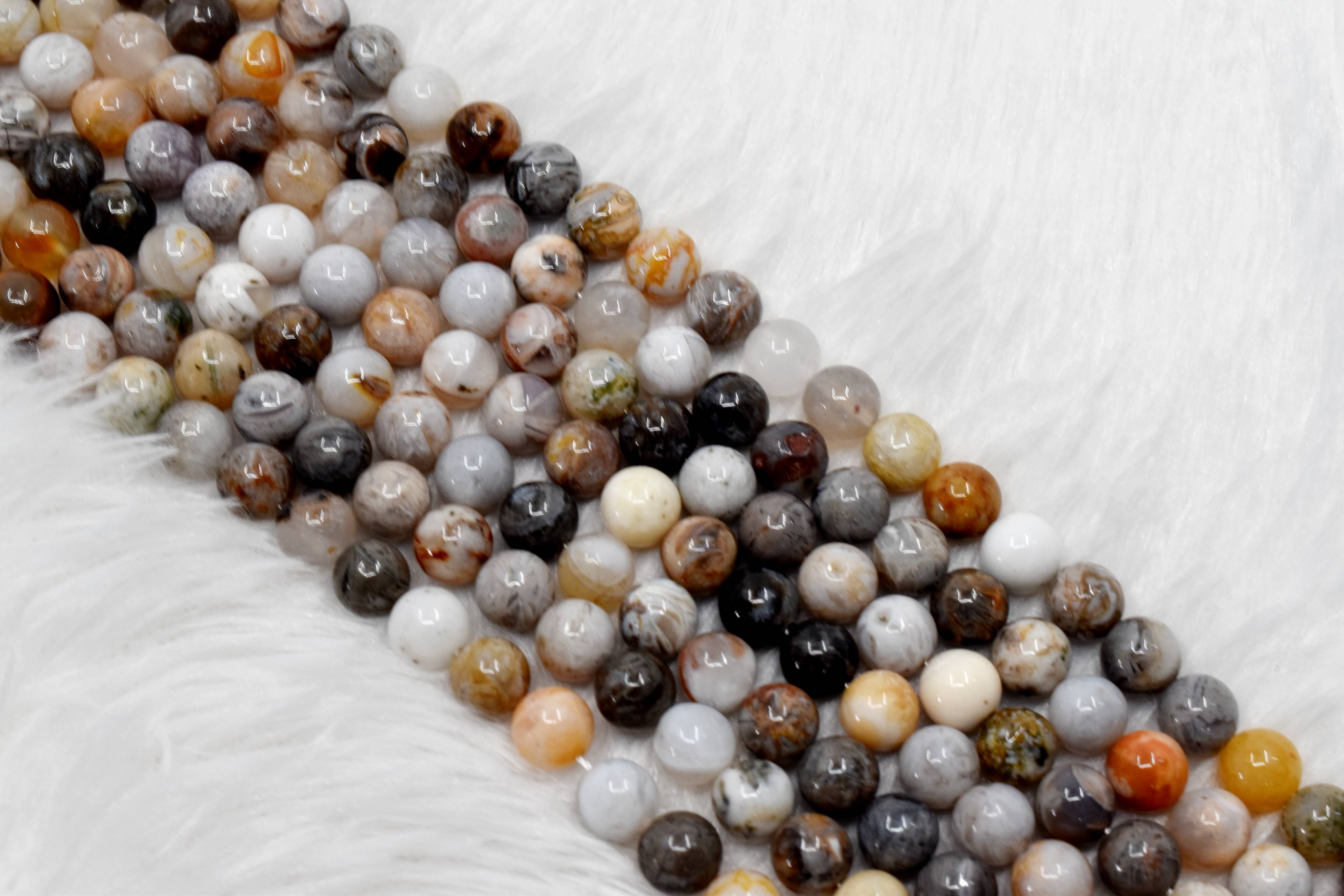 Bamboo Leaf Beads, Natural Crystal Round Beads 8mm DestGlow