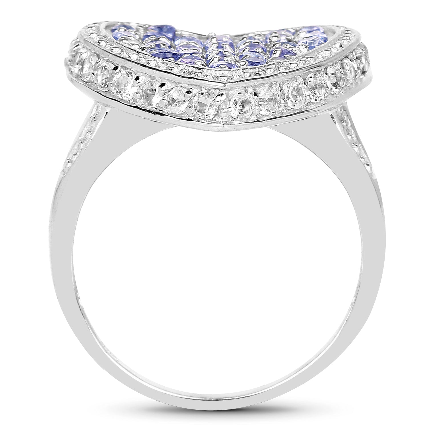 1.81 Carat Genuine Tanzanite and White Topaz .925 Sterling Silver Ring by Bids.com