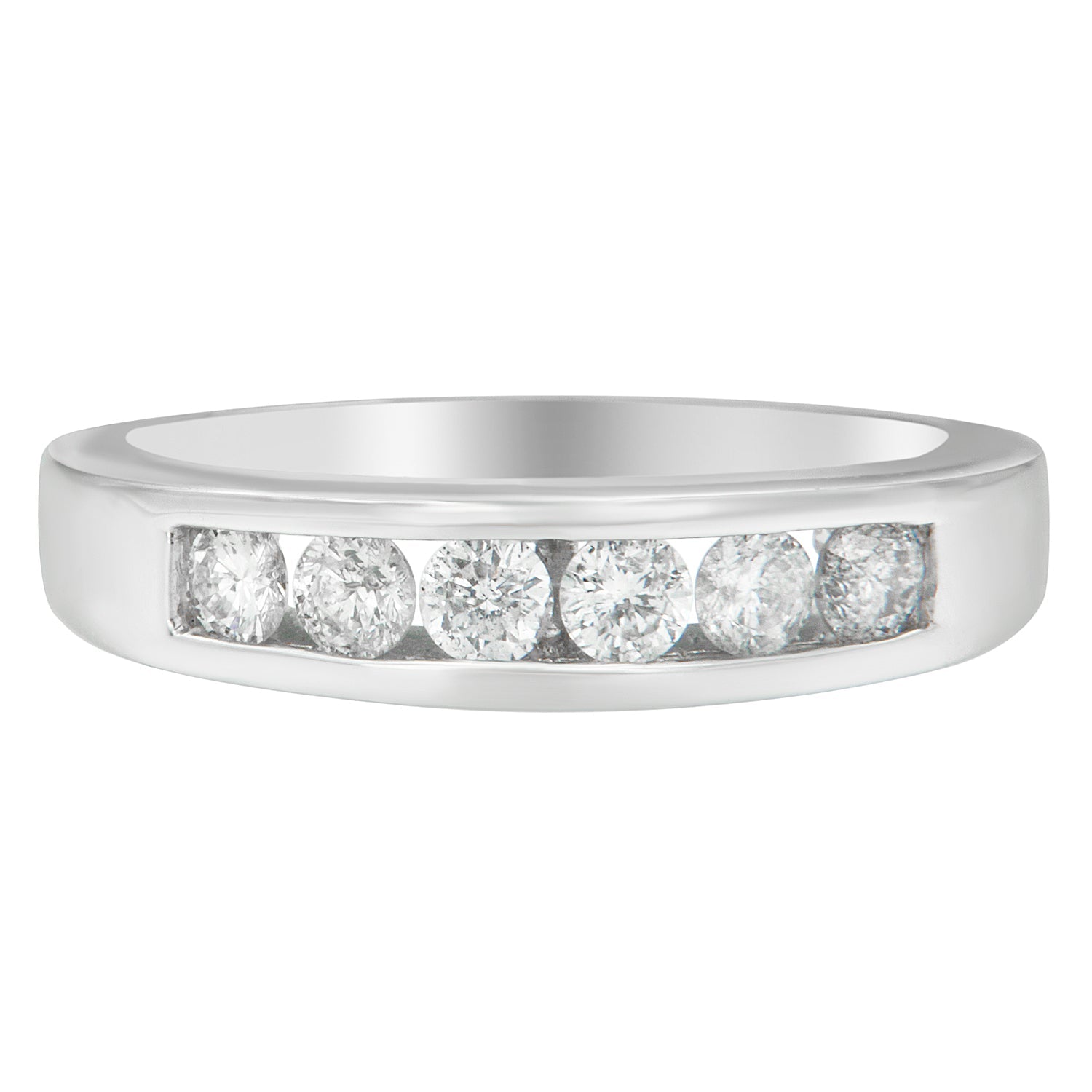 14K White Gold 3/4ct. TDW Diamond Channel Band Ring (H-I, I1-I2) by Bids.com