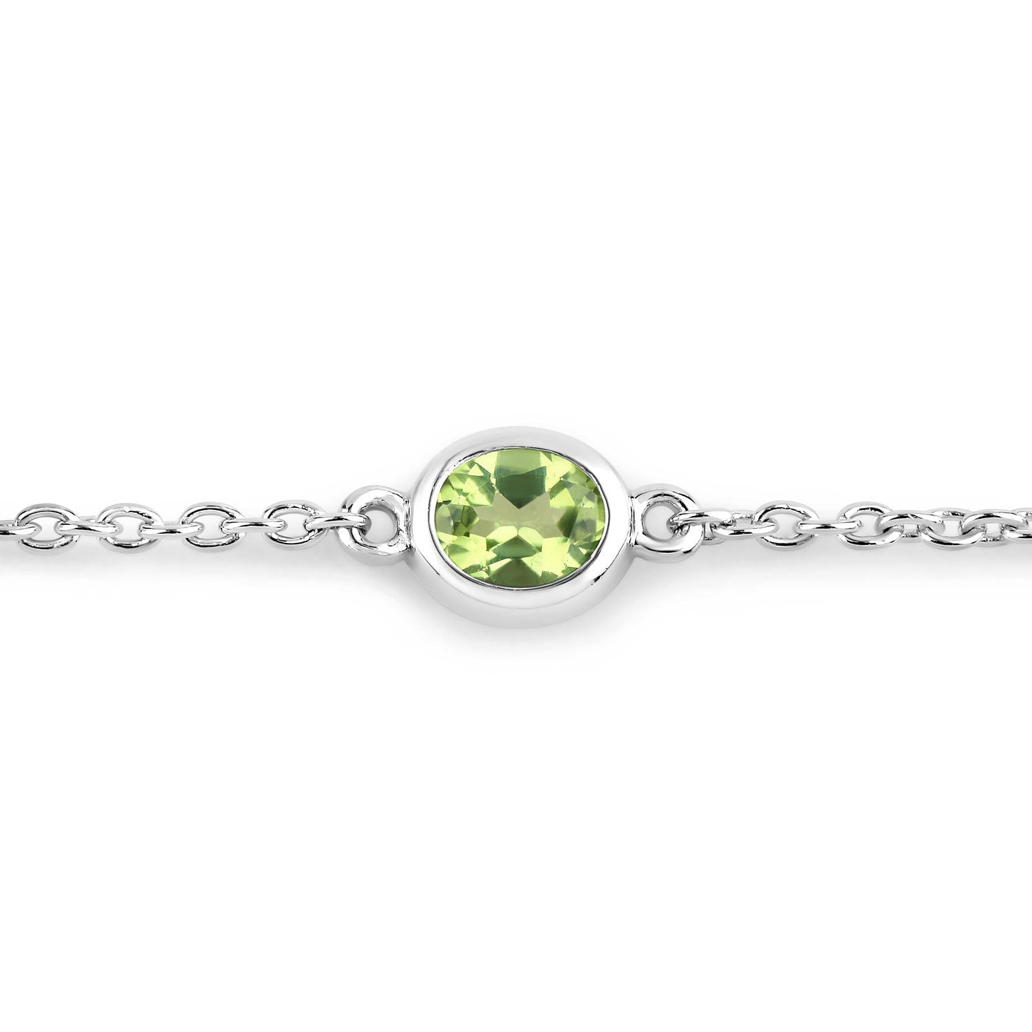 1.75 Carat Genuine Peridot .925 Sterling Silver Bracelet DestGlow