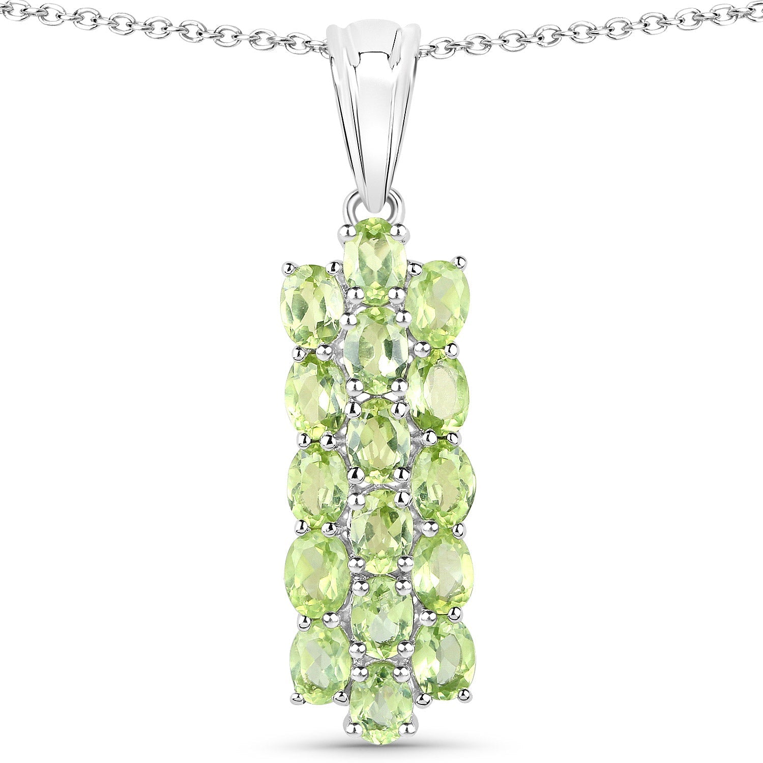 8.84 Carat Genuine Peridot .925 Sterling Silver 3 Piece Jewelry Set (Ring, Earrings, and Pendant w/ Chain) by Bids.com