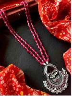 Joban Fashion Oxidized Pendant Stone Beads Mala Necklace