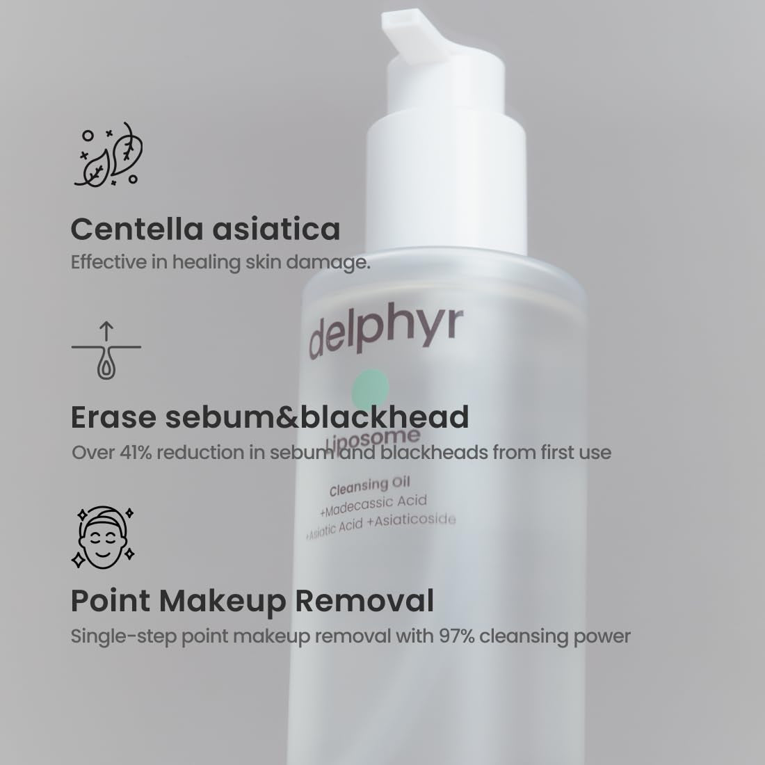 Liposome Daily Cleansing Oil, Gentle Makeup & Blackhead Remover for Sensitive Skin with Centella Asiatica TECA, Korean Skincare for Trouble Care (6.76 Fl. Oz., 200Ml) by Korean Skin Care