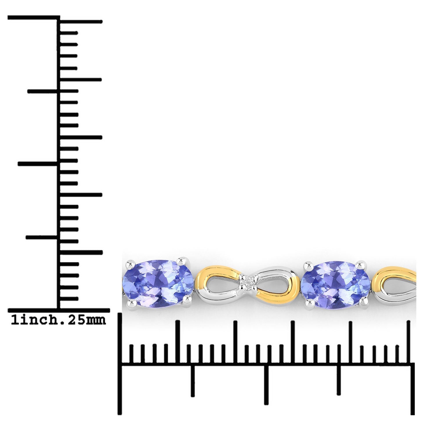 1.81 Carat Genuine Tanzanite and White Topaz .925 Sterling Silver Bracelet by Bids.com