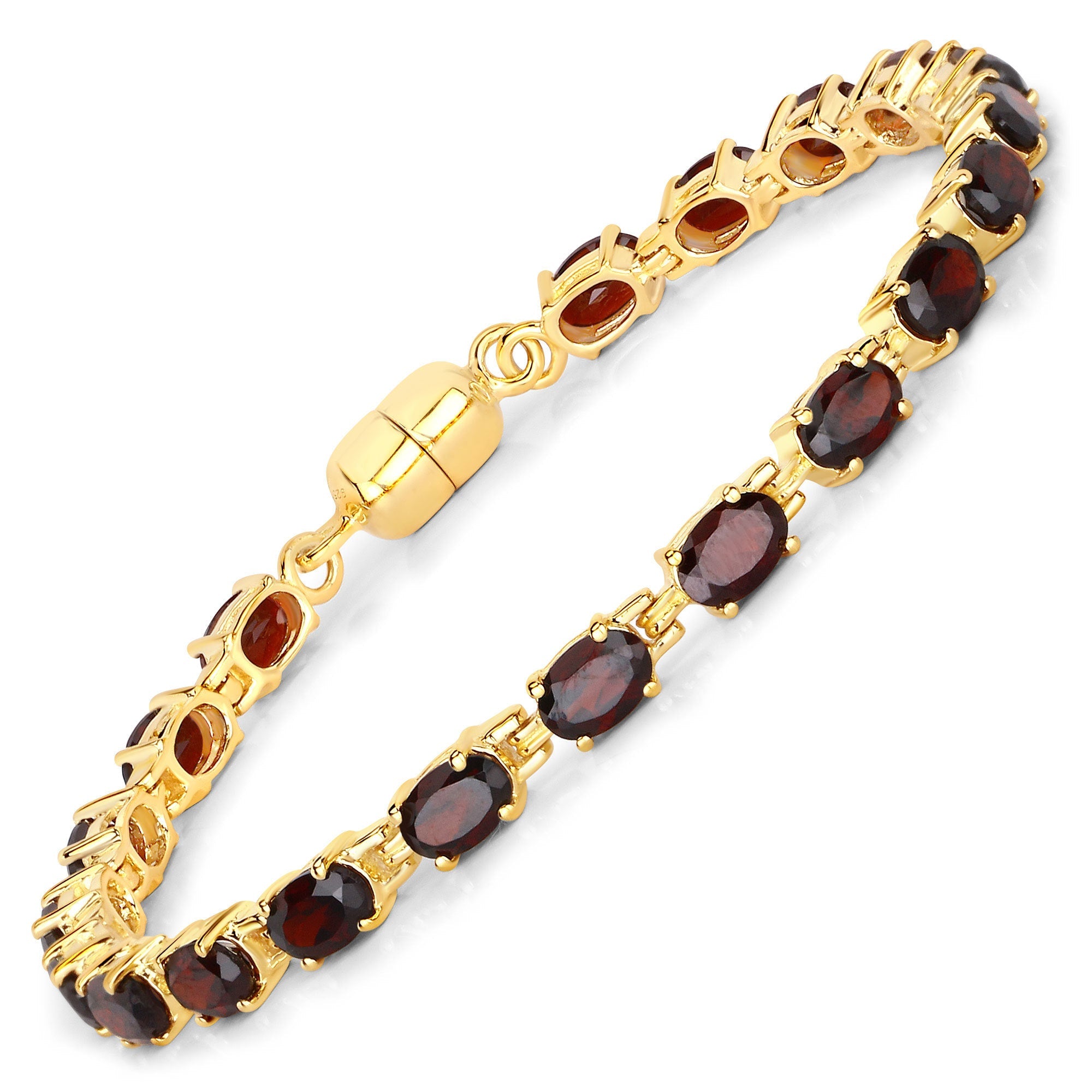 10.20 Carat Genuine Garnet .925 Sterling Silver Bracelet by Bids.com