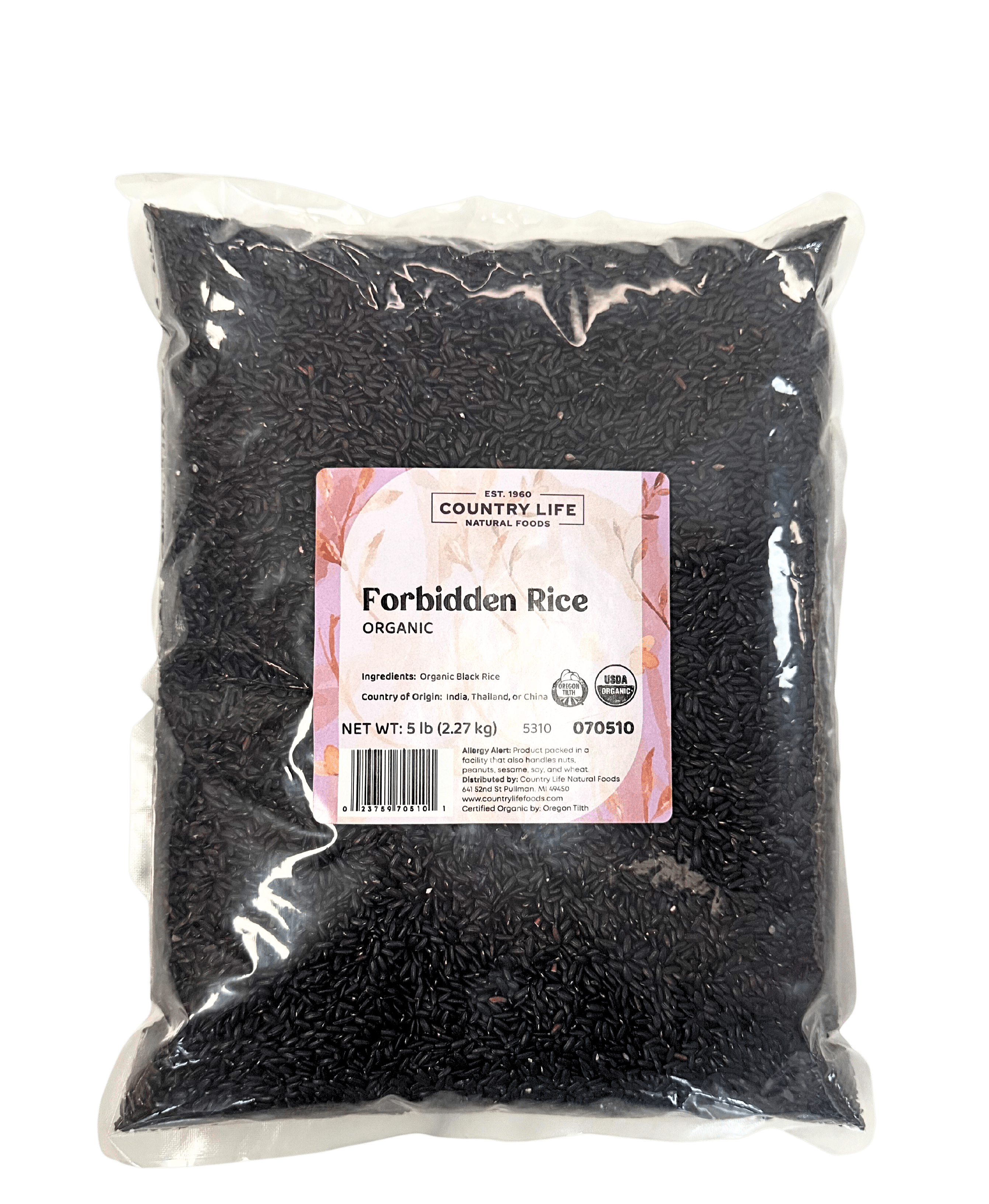 Forbidden Rice, Black, Organic (Black Pearl Rice) DestGlow