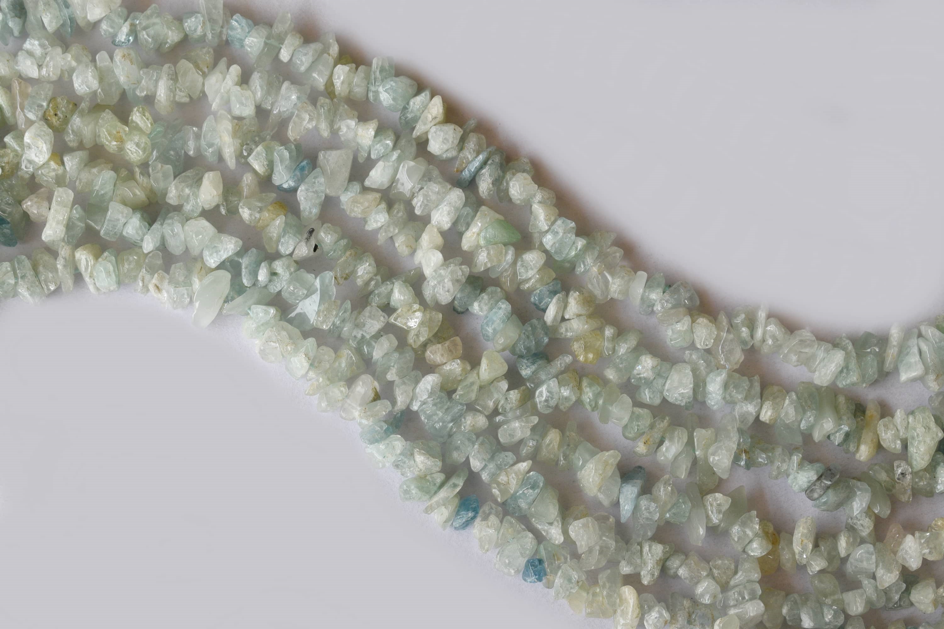 Uncut Raw Amazonite Crystal Chip Beads for Necklace (Alignment Of Chakra and Trust) DestGlow