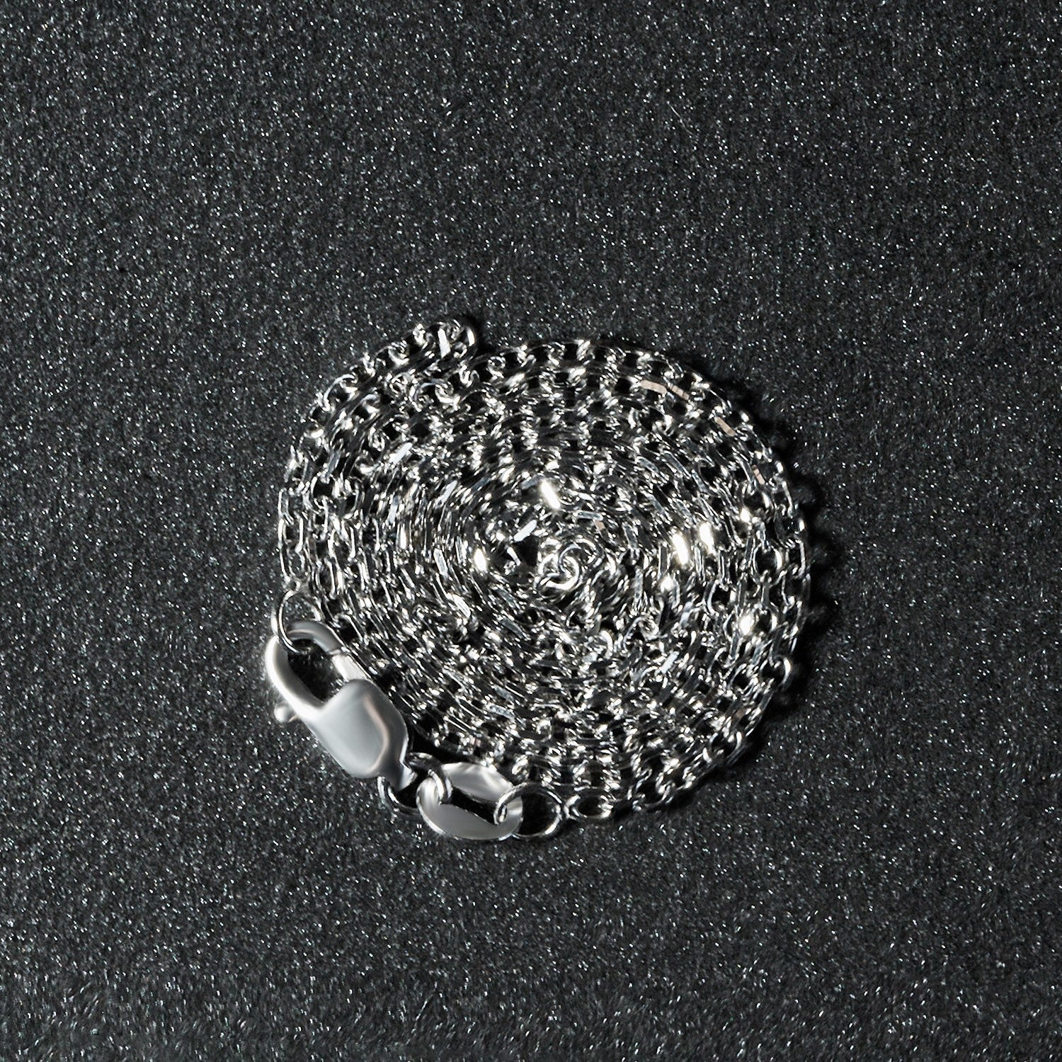 14k White Gold Diamond Cut Cable Link Chain 1.5mm by Bids.com