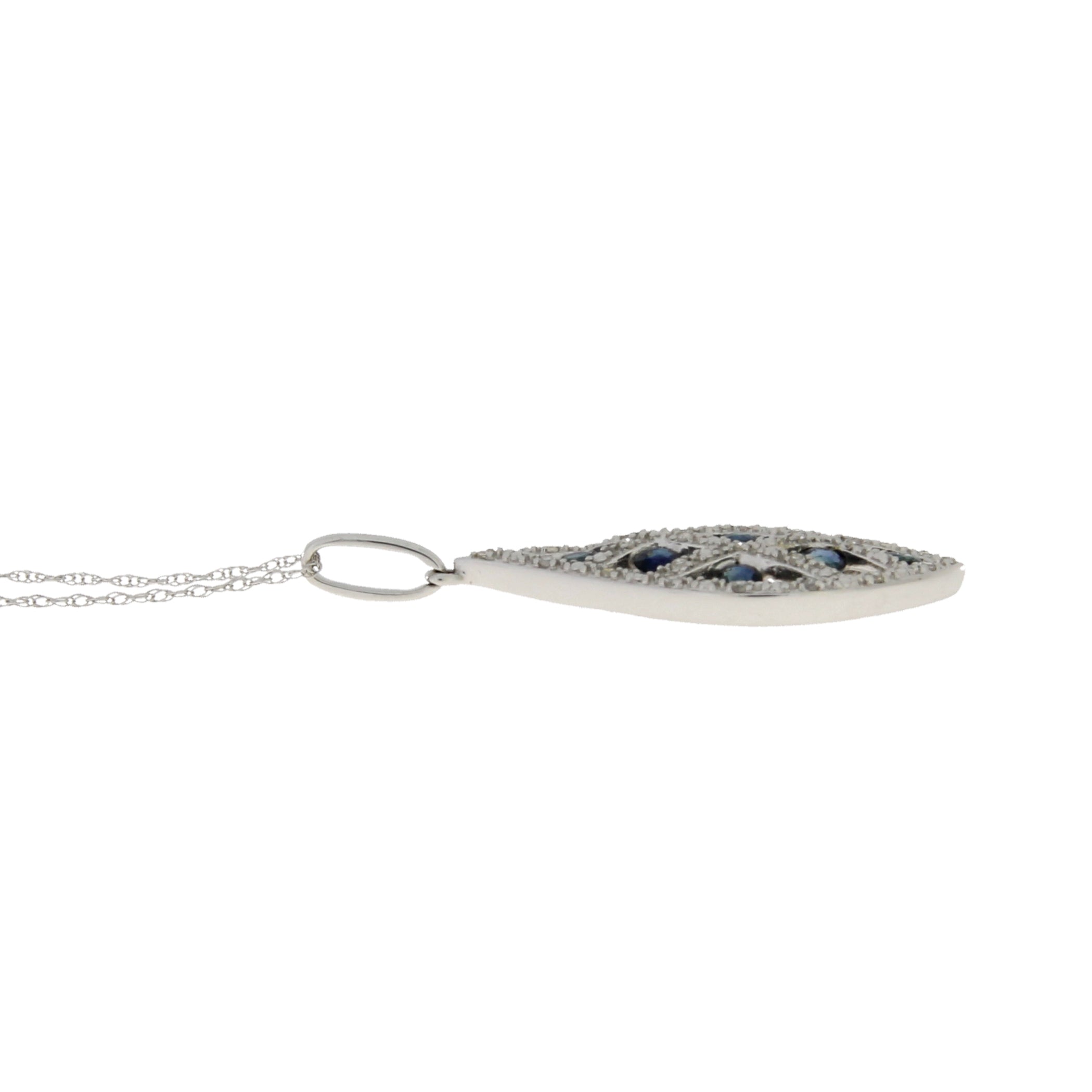 .58ct Sapphire Diamond Fashion Pendants 14KT White Gold by Bids.com