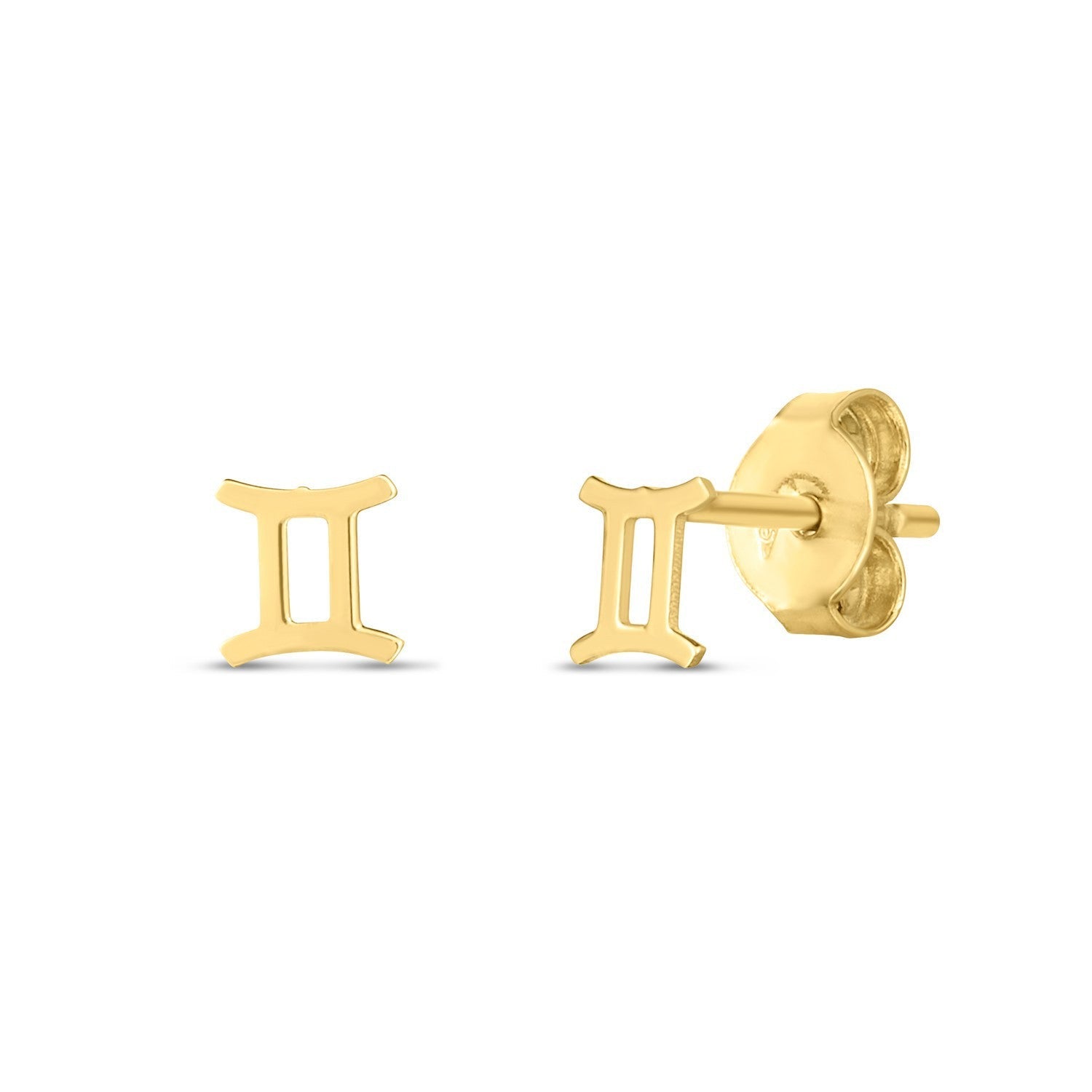 14K Yellow Gold Gemini Stud Earrings by Bids.com