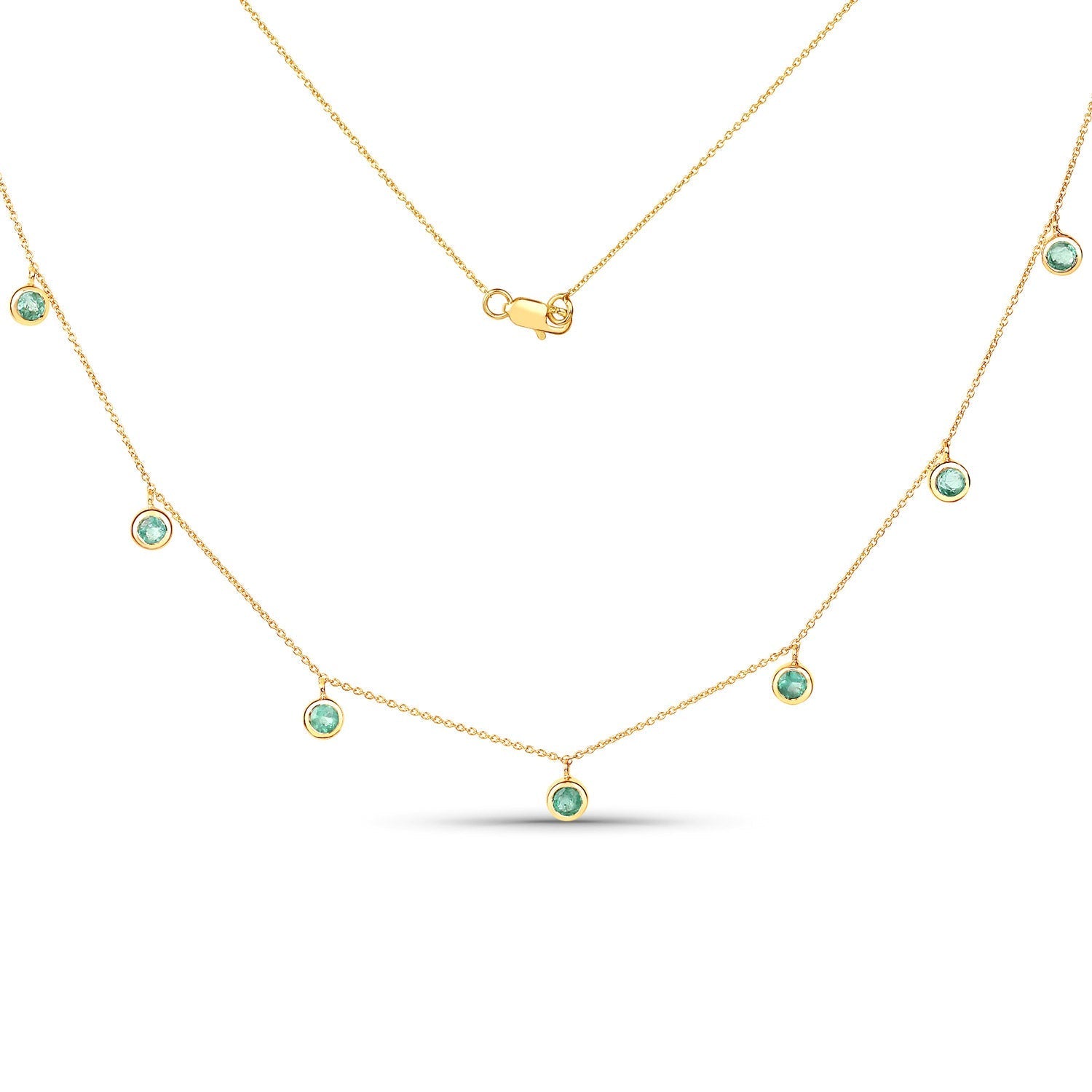 0.90 Carat Genuine Zambian Emerald 10K Yellow Gold Necklace DestGlow