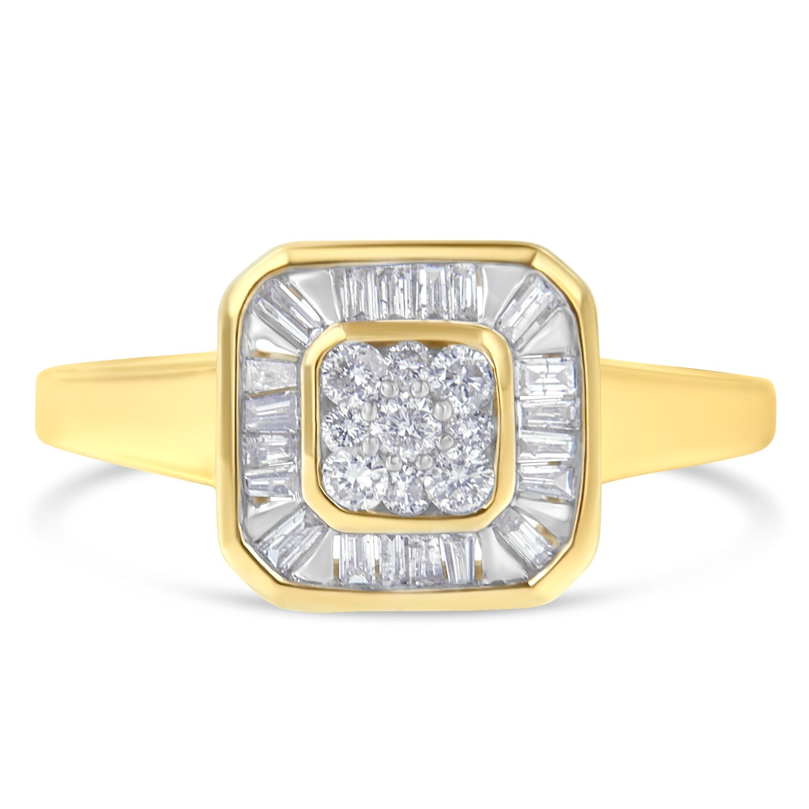 10K Yellow Gold Diamond Cocktail Ring (1/2 Cttw, I-J Color, SI2-I1 Clarity) - Size 6 by Bids.com