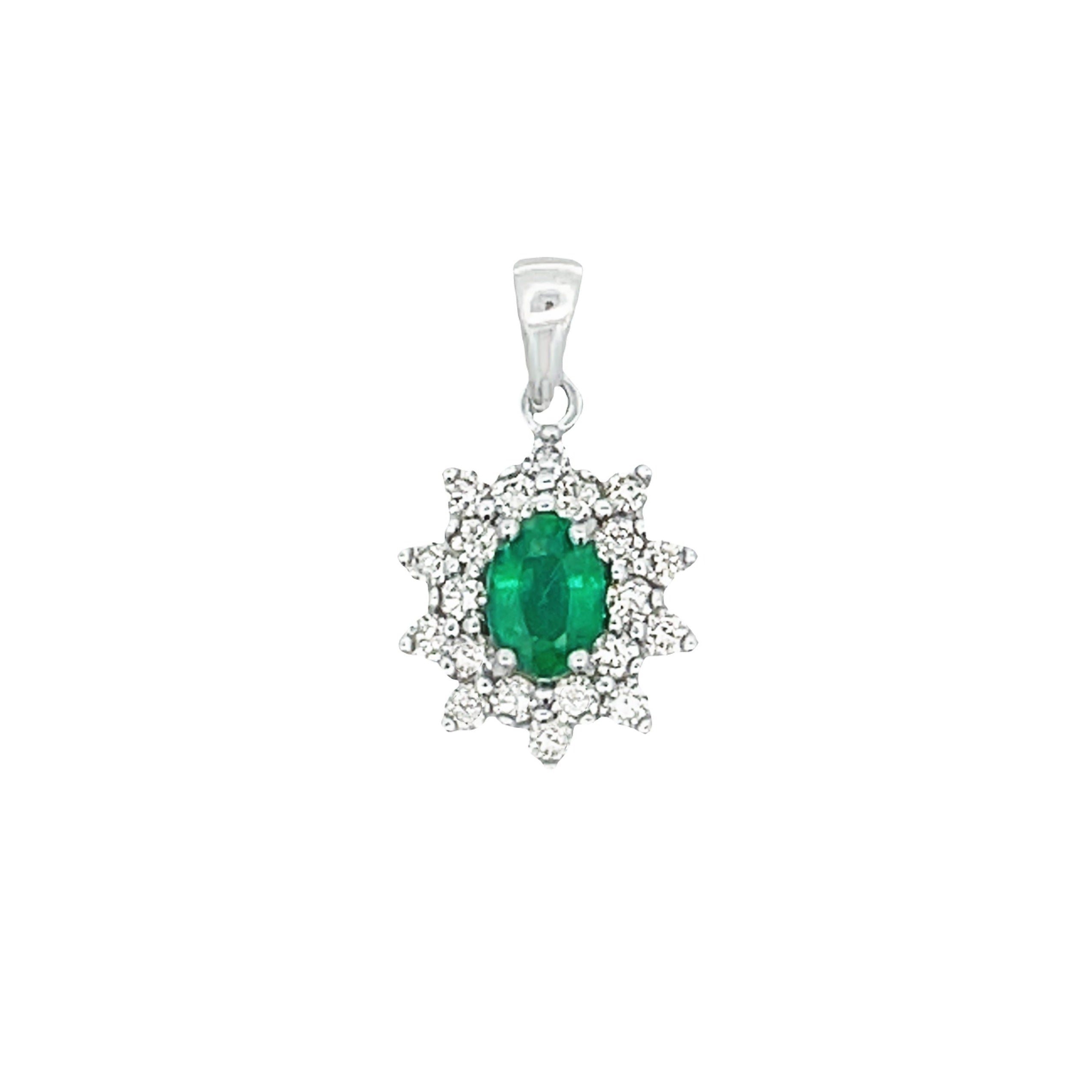 1.43ct Emerald Diamond Fashion Pendants 14KT White Gold by Bids.com