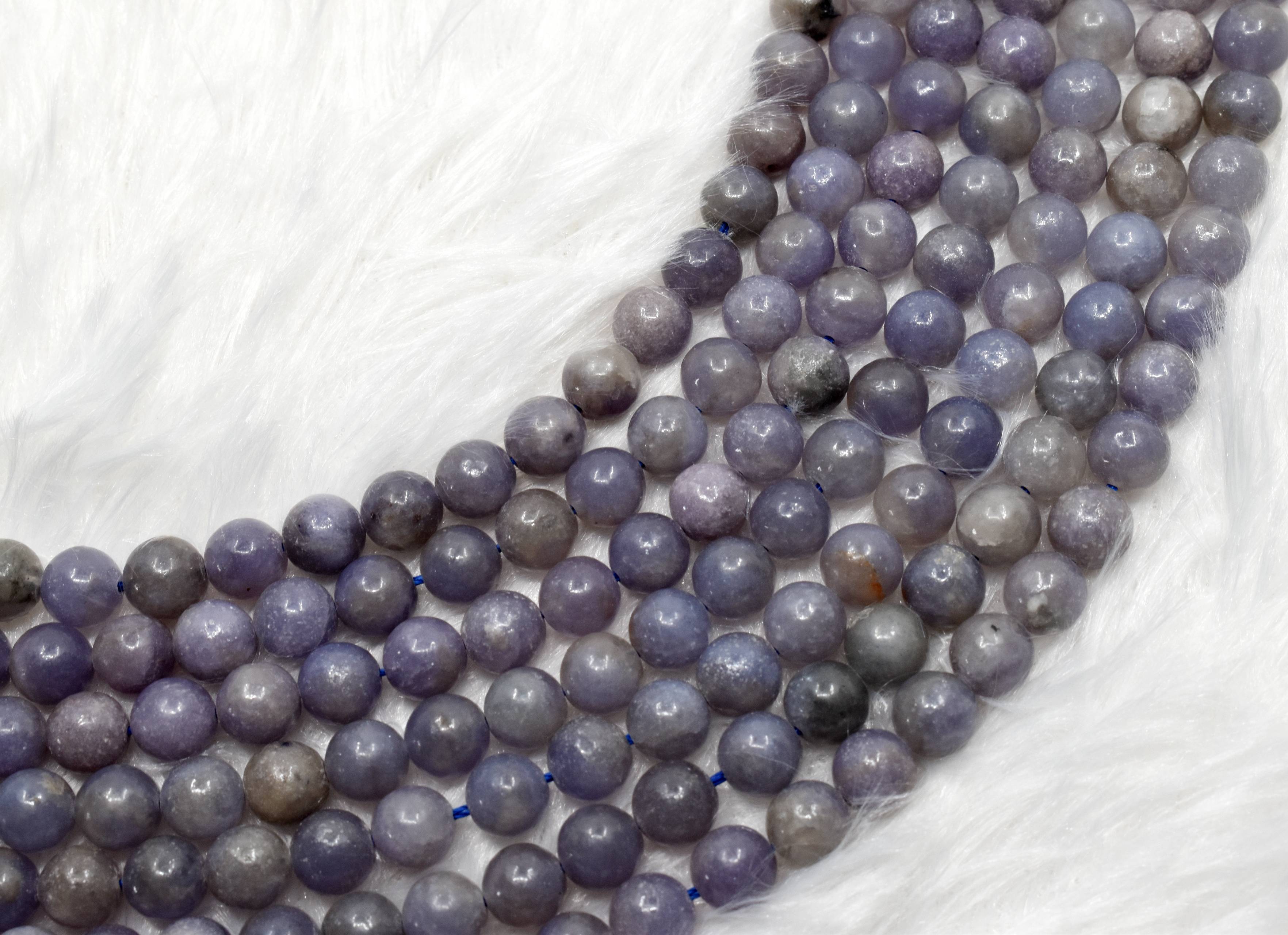 Blue Lepidolite A Grade 6mm, 8mm, 10mm Round Beads DestGlow