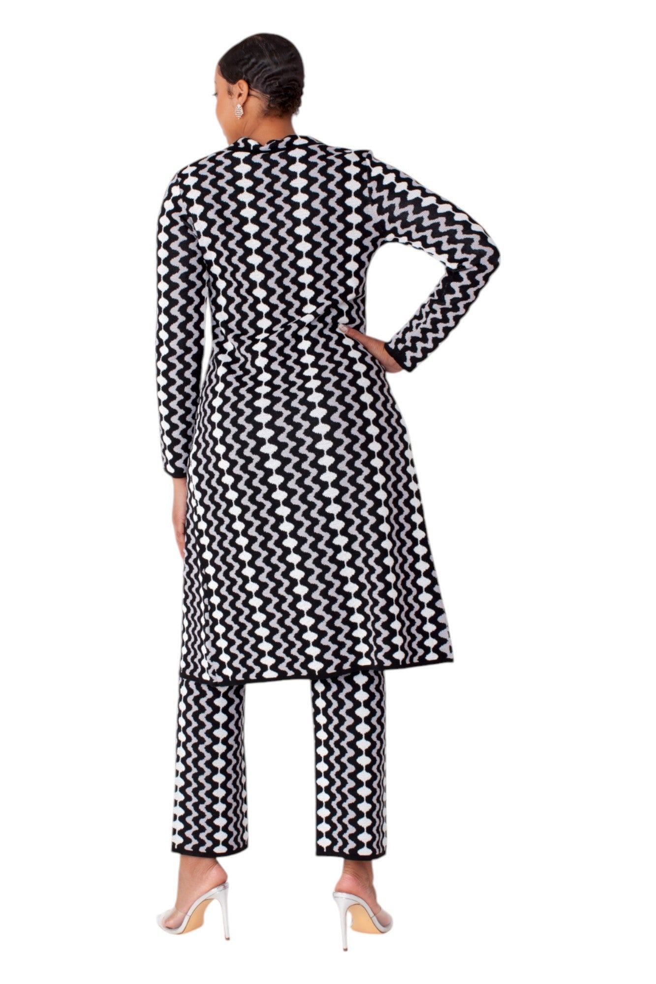 Chevron Knit Duster Coat & Pant Set- 51007 by Tally Taylor