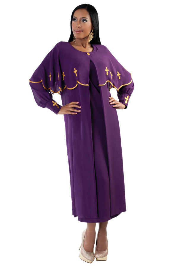 Choir Robe Dress with Detachable Cape -3257 by Tally Taylor