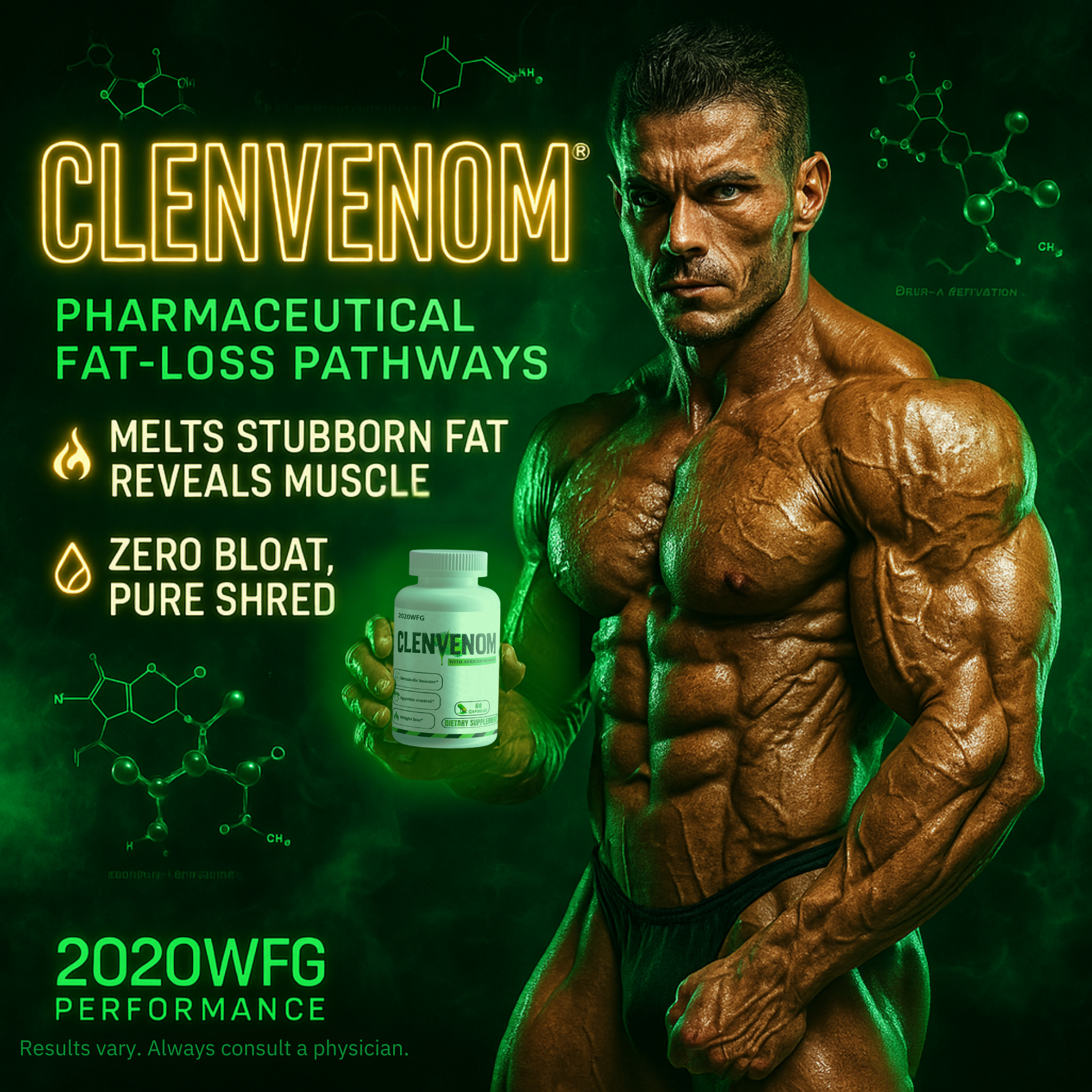 CLENVENOM: Thermogenic Complex | 60 Capsules - Green Tea Extract, Raspberry Ketones & Natural Energy Support by 2020WFG