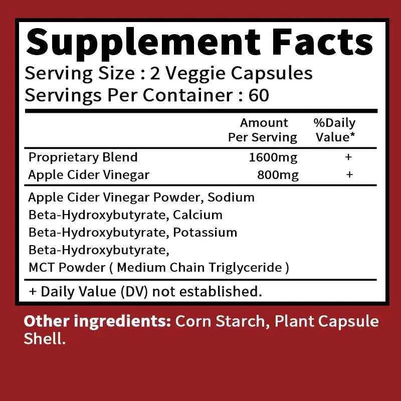 Fat Burning Apple Cider Vinegar Pills 120 Caps