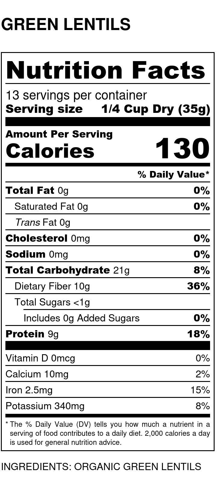Green Lentils by Country Life Natural Foods
