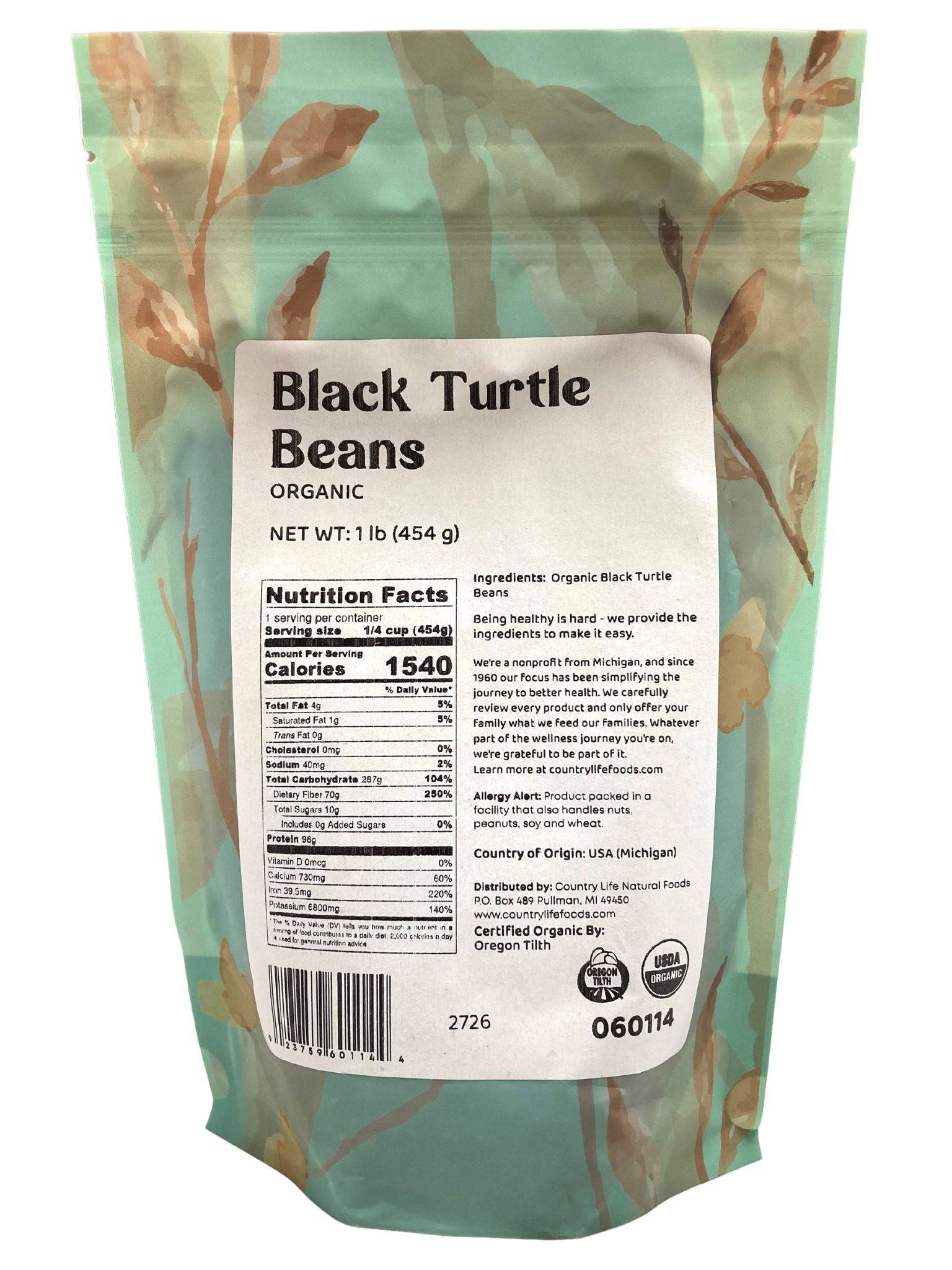 Black Turtle Beans, Organic by Country Life Natural Foods