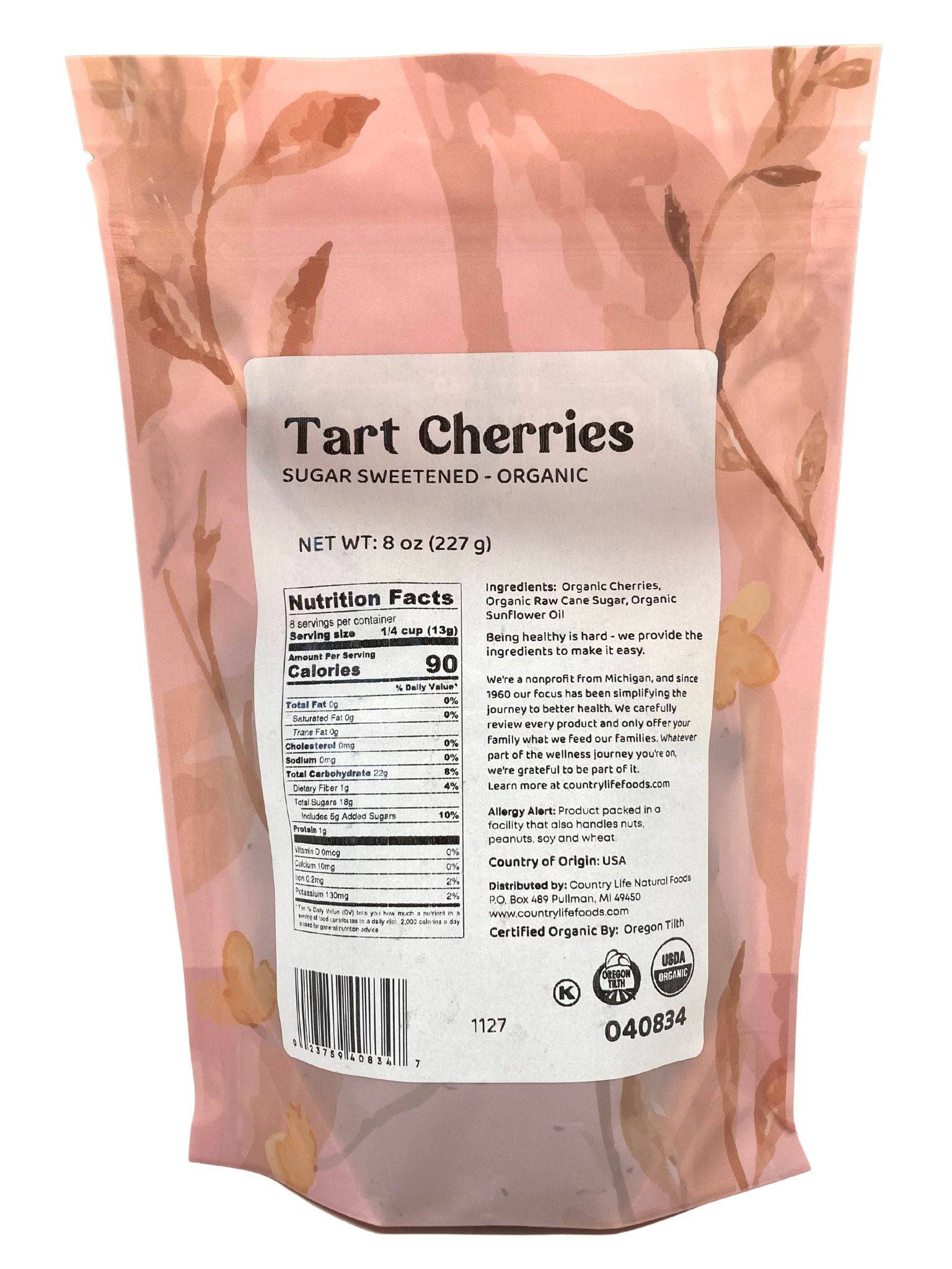 Cherries, Tart, Sugar Sweetened, Organic by Country Life Natural Foods