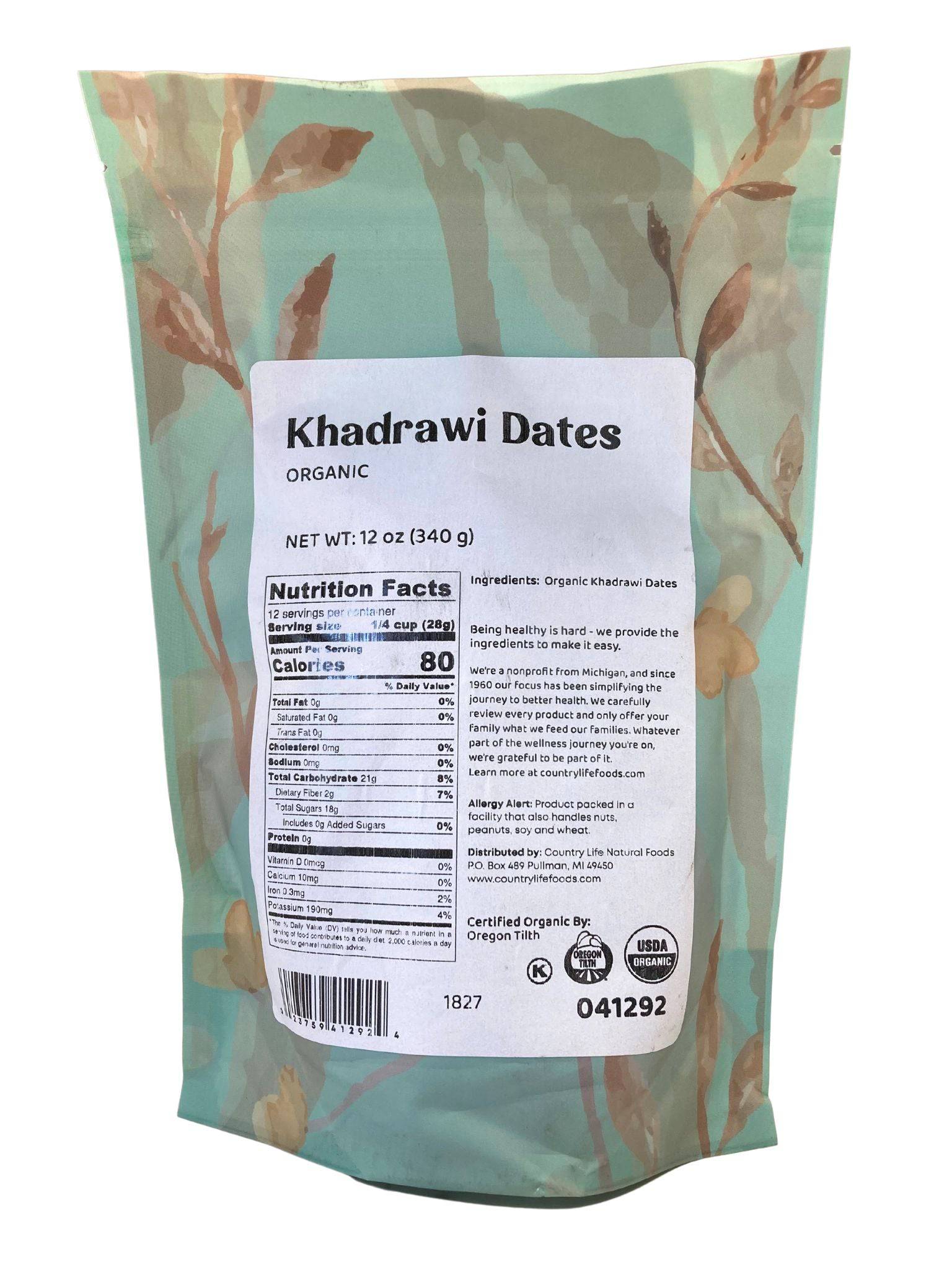 Dates, Khadrawi, Whole, Organic by Country Life Natural Foods