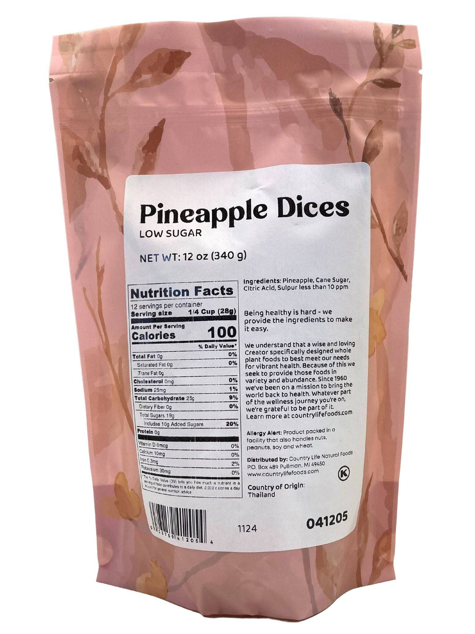 Pineapple Dices, Low Sugar by Country Life Natural Foods