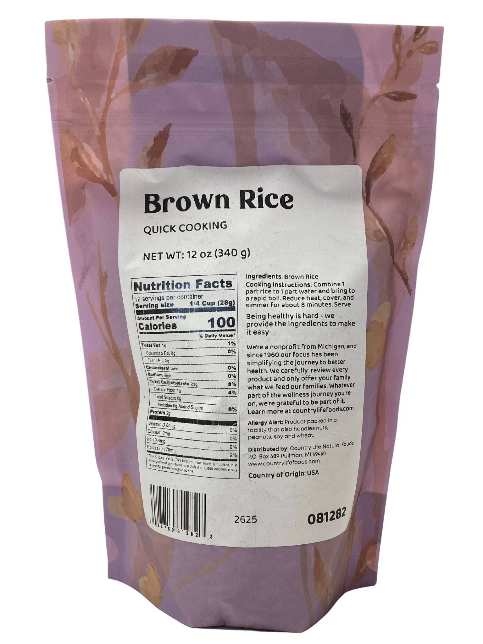 Quick Cooking Rice, Brown, 8 Min by Country Life Natural Foods